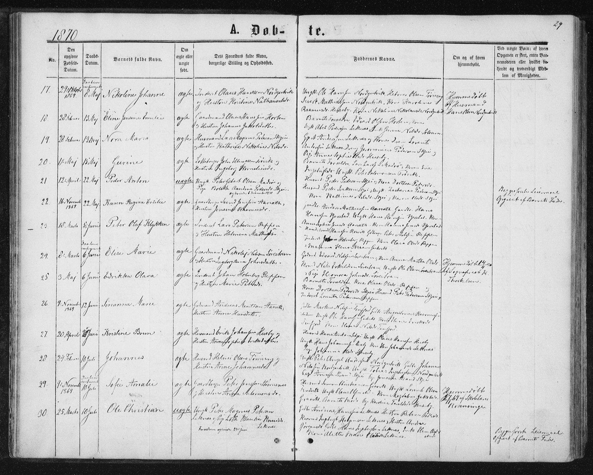 Ministerialprotokoller, klokkerbøker og fødselsregistre - Nord-Trøndelag, SAT/A-1458/788/L0696: Ministerialbok nr. 788A03, 1863-1877, s. 29