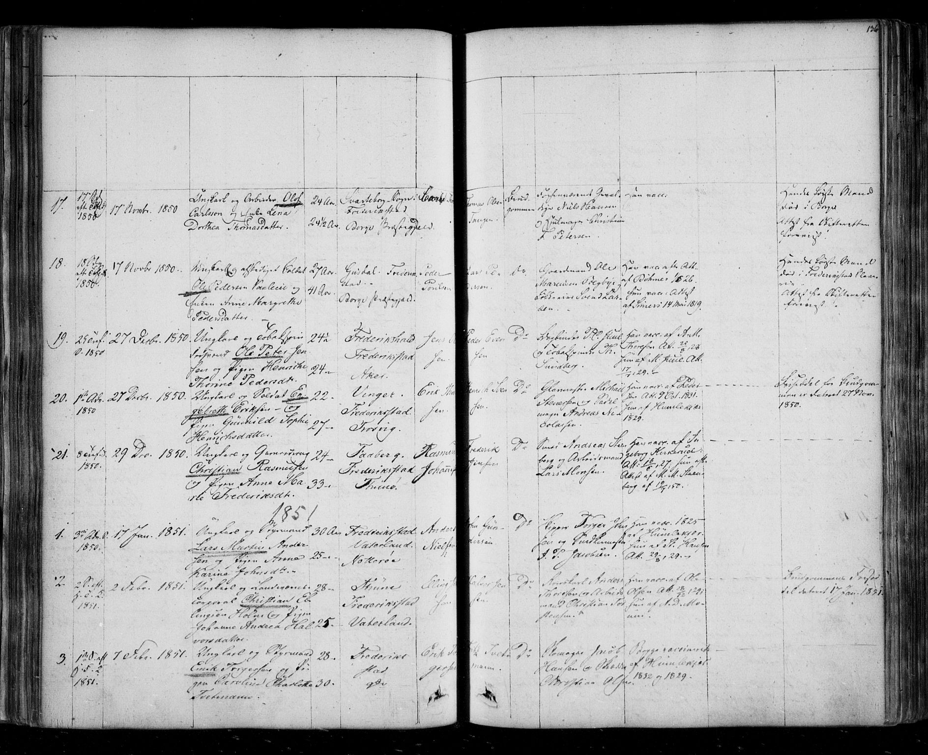 Fredrikstad prestekontor Kirkebøker, AV/SAO-A-11082/F/Fa/L0005: Ministerialbok nr. 5, 1835-1856, s. 136