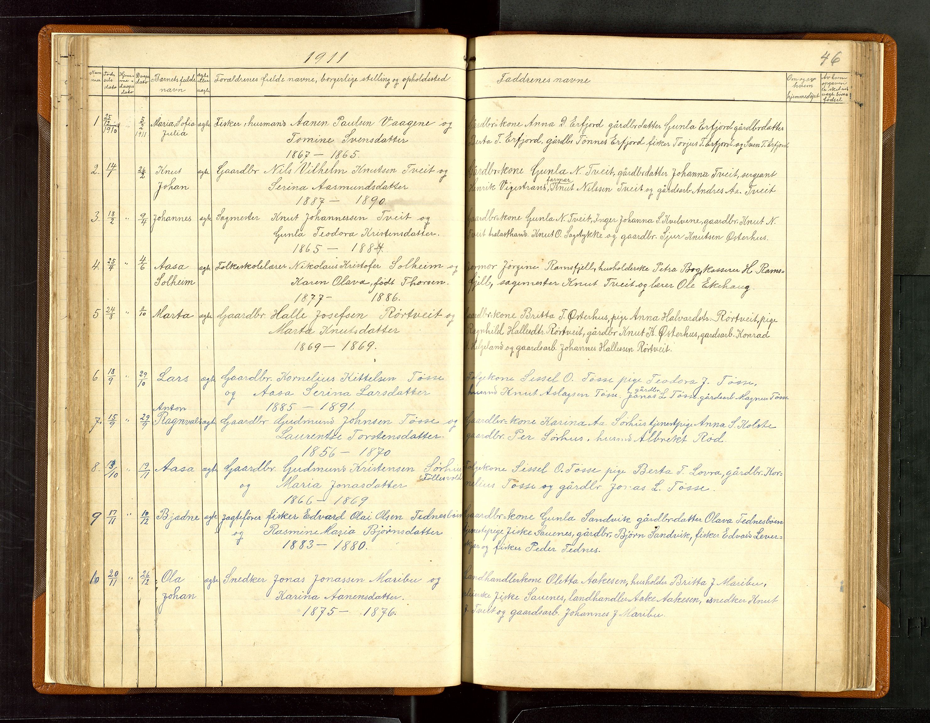 Jelsa sokneprestkontor, AV/SAST-A-101842/01/V: Klokkerbok nr. B 6, 1890-1949, s. 46