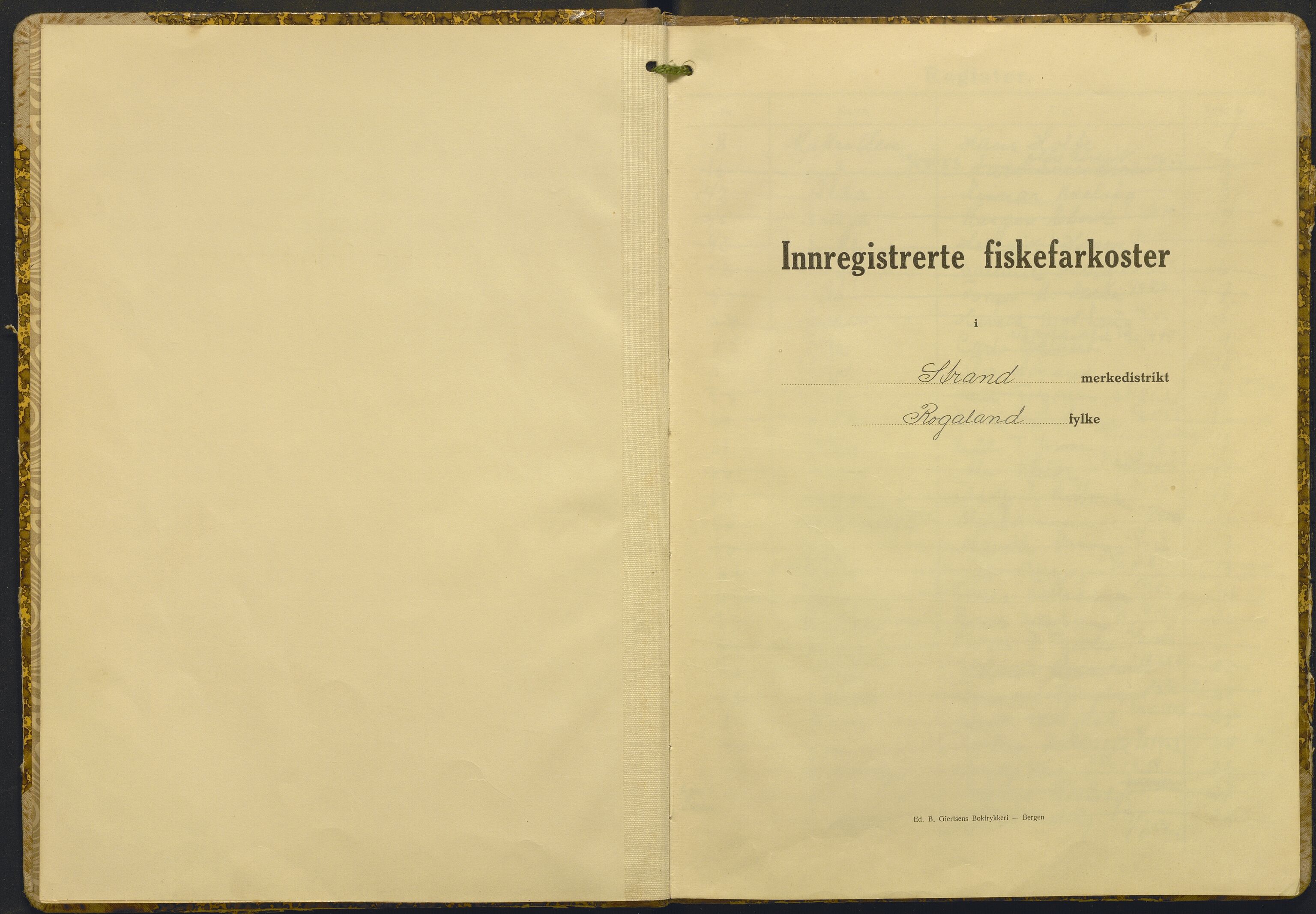 Fiskeridirektoratet - 1 Adm. ledelse - 13 Båtkontoret, AV/SAB-A-2003/I/Ia/Iai/L0117: 135.0943/3 Merkeprotokoll - Strand, 1943-1947