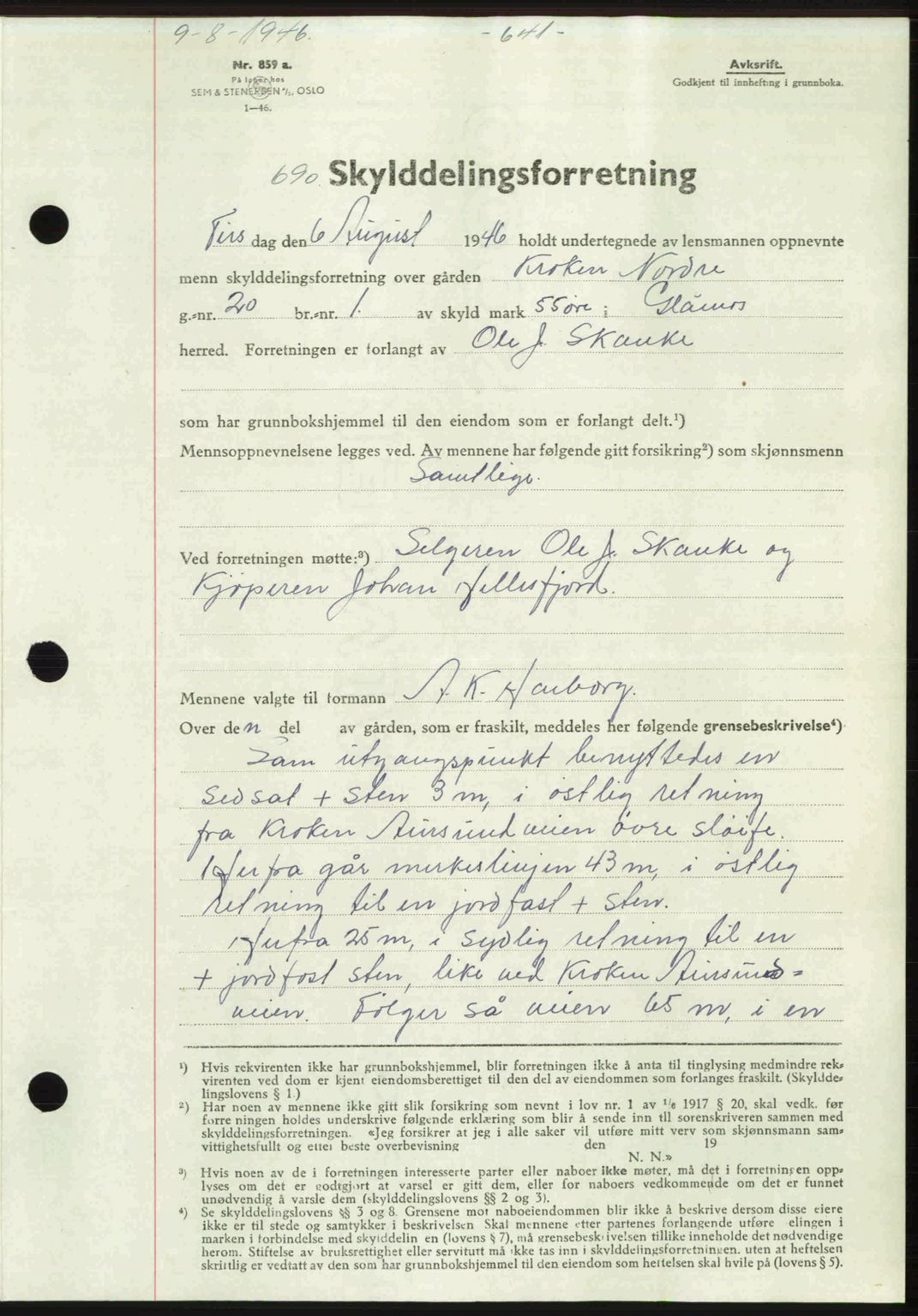 Gauldal sorenskriveri, SAT/A-0014/1/2/2C: Pantebok nr. A2, 1946-1946, Dagboknr: 690/1946