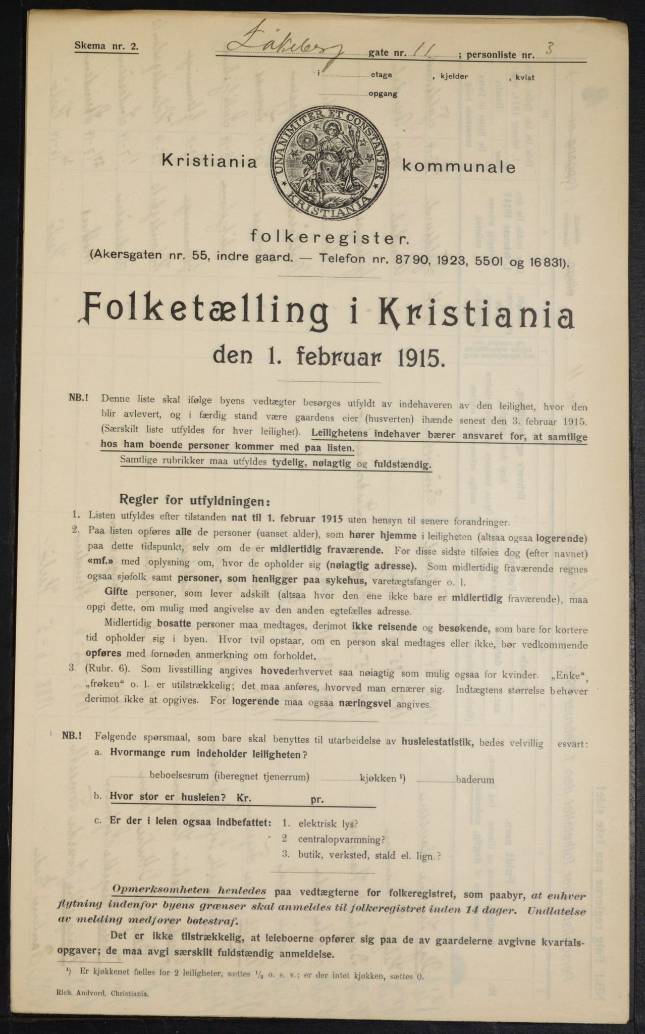 OBA, Kommunal folketelling 1.2.1915 for Kristiania, 1915, s. 57995