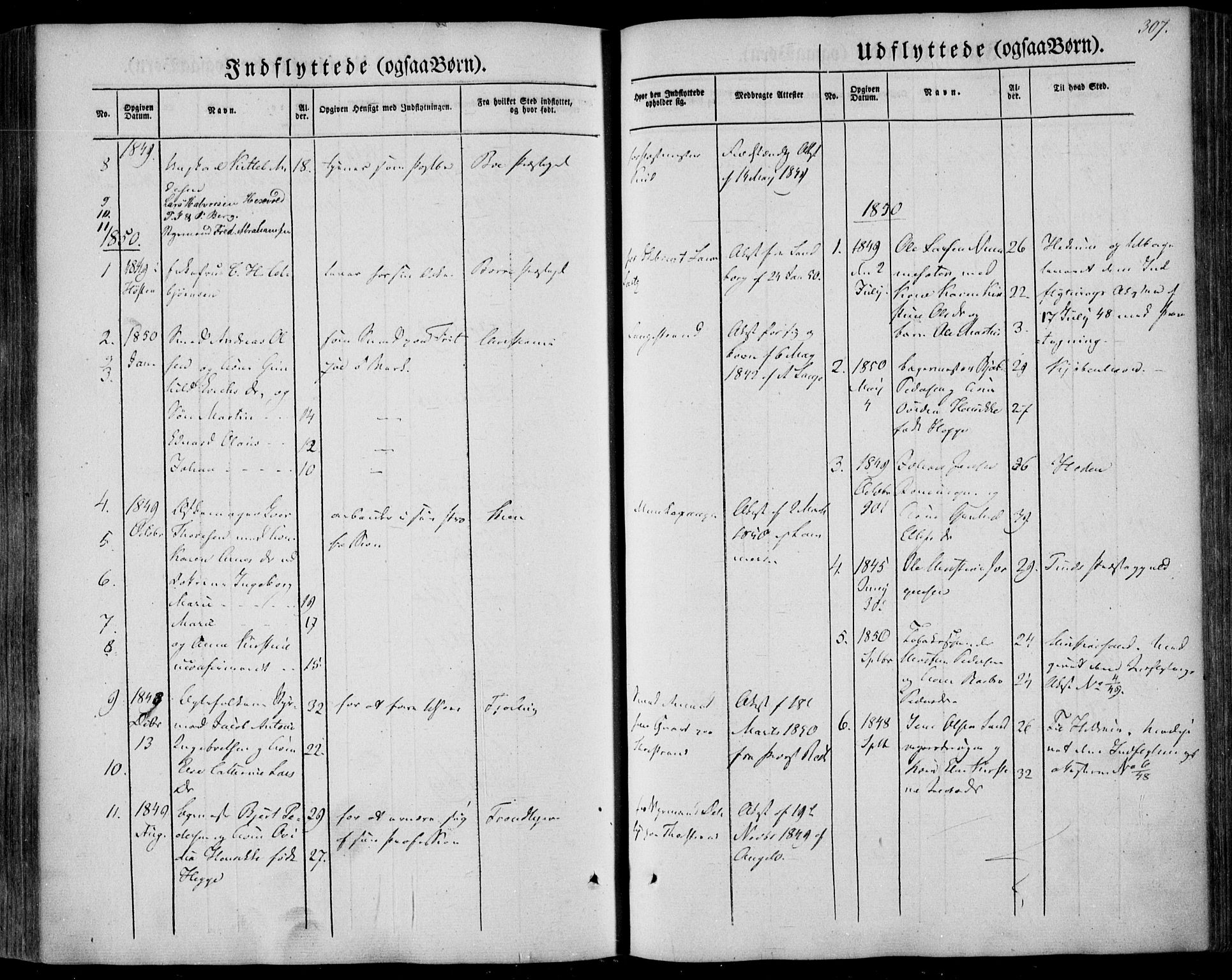 Larvik kirkebøker, AV/SAKO-A-352/F/Fa/L0003: Ministerialbok nr. I 3, 1848-1856, s. 307