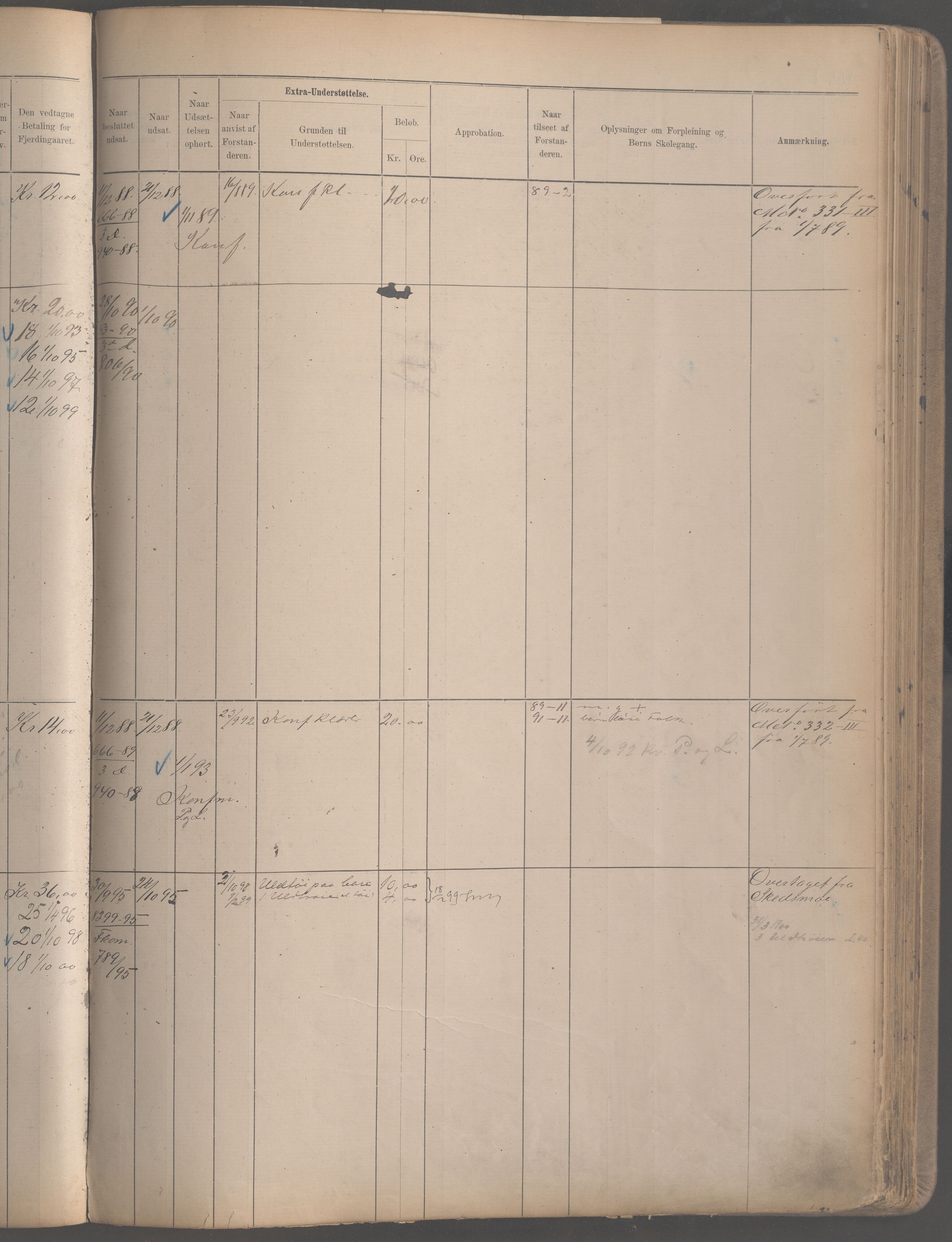 Fattigvesenet, OBA/A-20045/H/Hb/L0003: Manntallsprotokoll. Mnr. 1-399, 1887-1901, s. 313