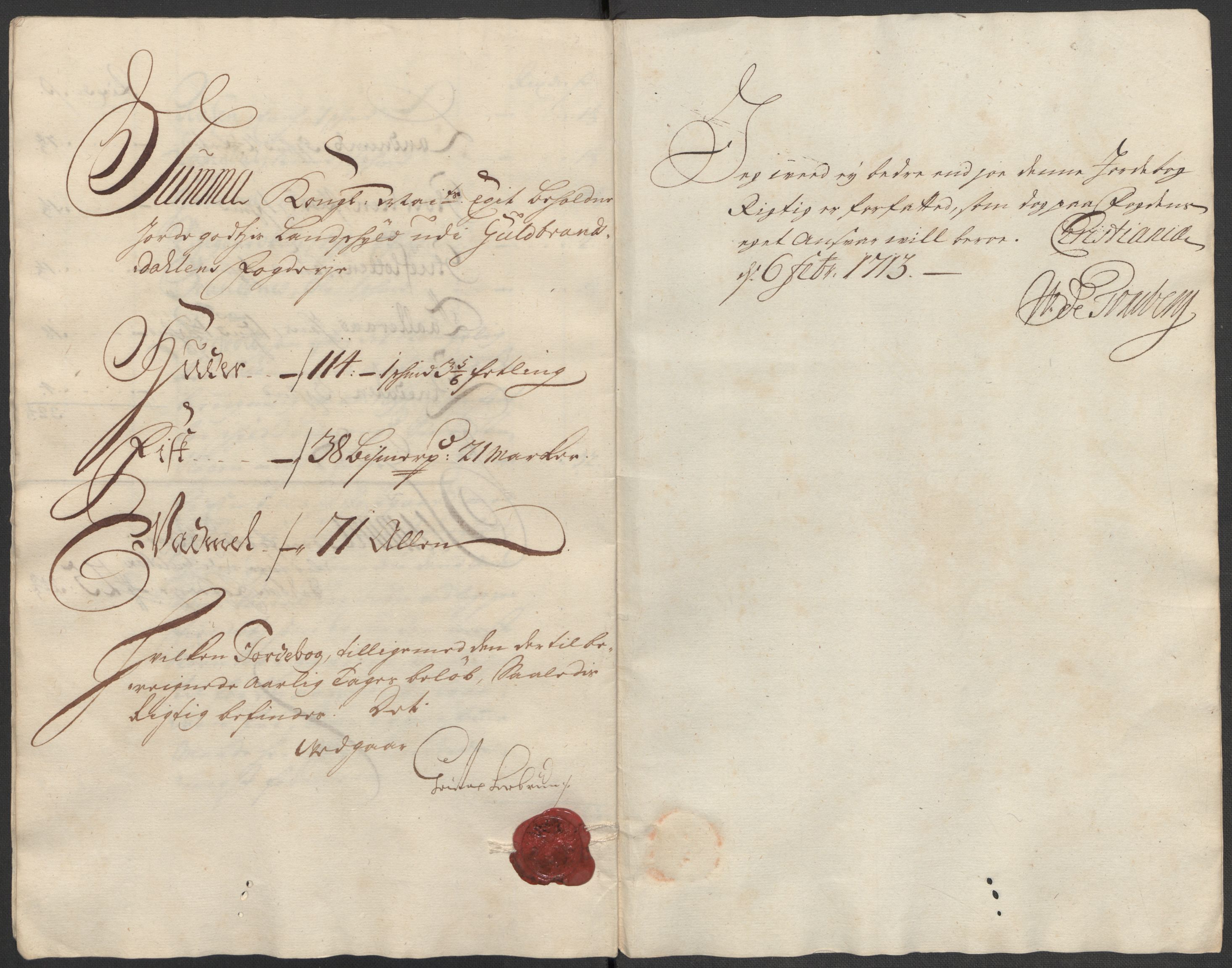 Rentekammeret inntil 1814, Reviderte regnskaper, Fogderegnskap, AV/RA-EA-4092/R17/L1181: Fogderegnskap Gudbrandsdal, 1712, s. 47