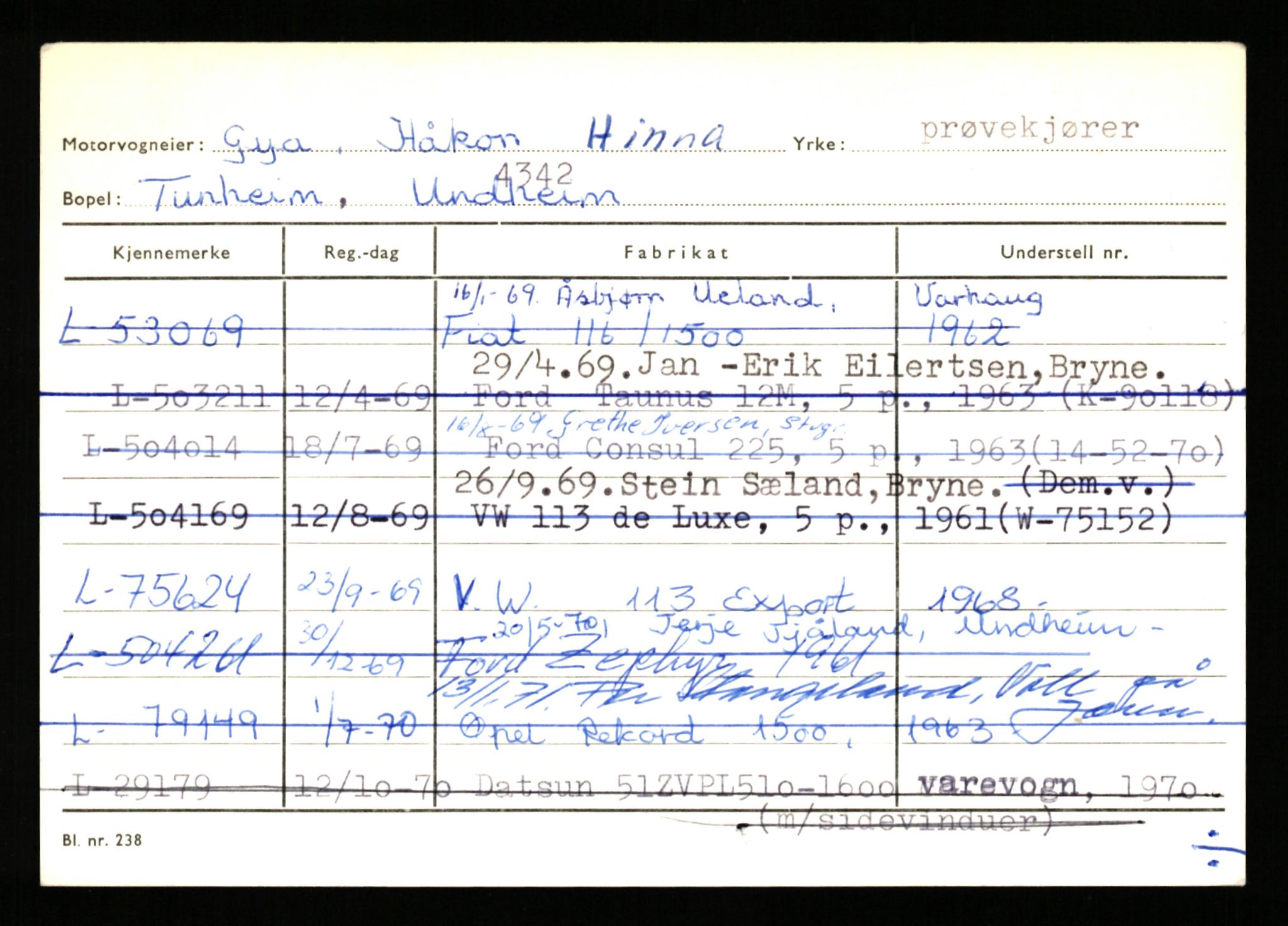 Stavanger trafikkstasjon, AV/SAST-A-101942/0/H/L0012: Gursli - Hansen, 1930-1971, s. 131