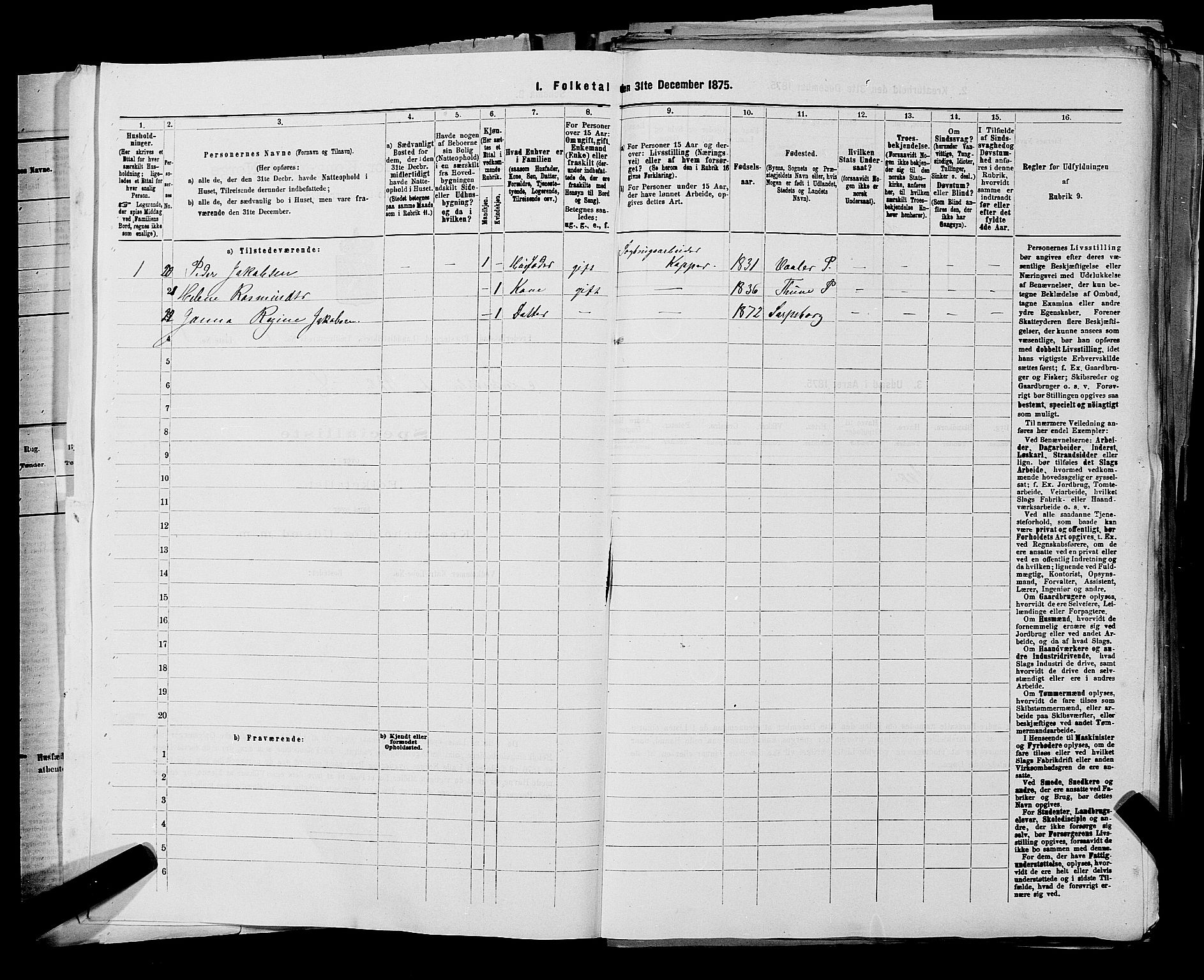 RA, Folketelling 1875 for 0132L Fredrikstad prestegjeld, Glemmen sokn, 1875, s. 38