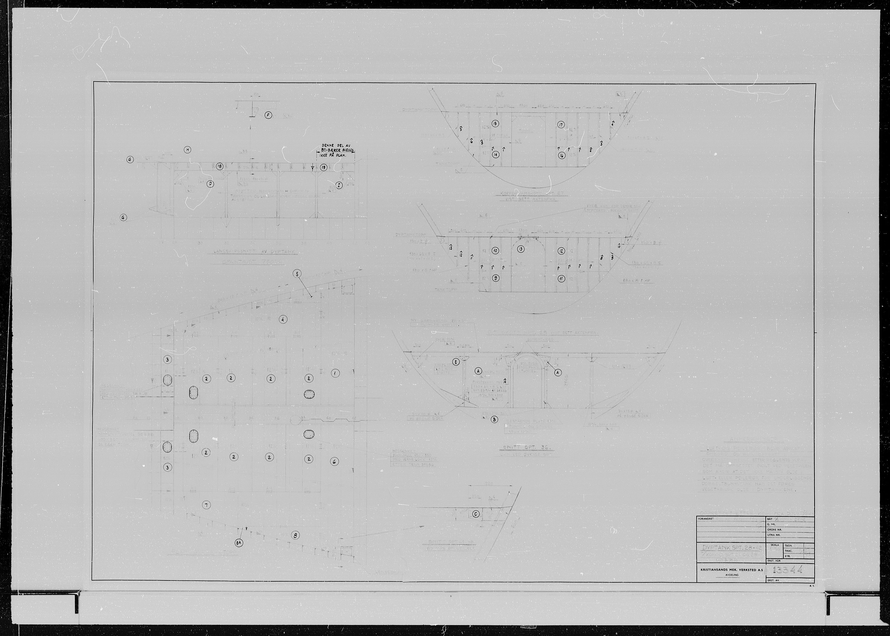 Kristiansand Mekaniske Verksted, AV/SAK-D/0612/G/Ga/L0006/0002: Reprofoto av tegninger m.m. / 36 mm mikrofilmruller, reprofoto av skipstegninger, byggenr. 134-212, s. 7