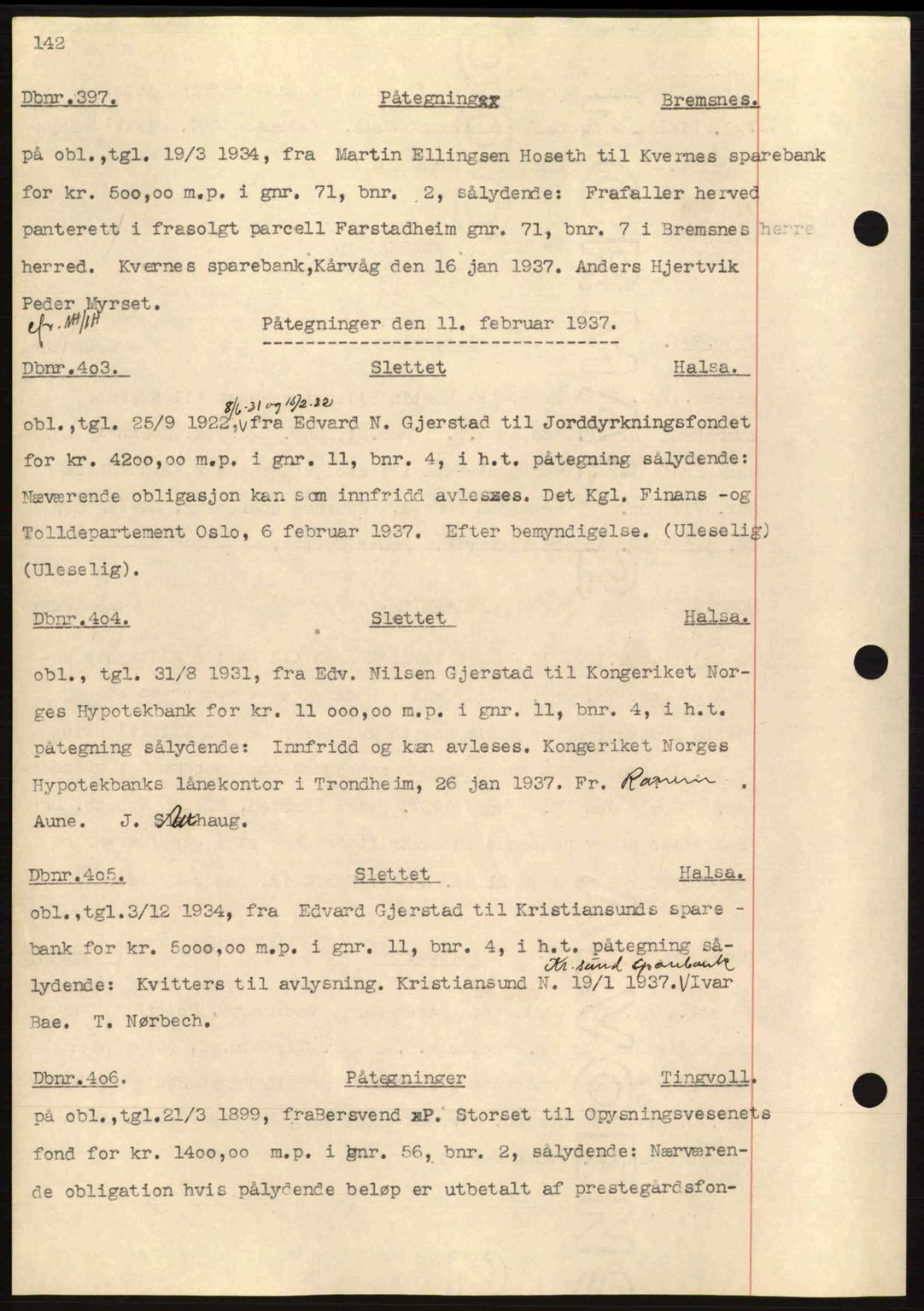 Nordmøre sorenskriveri, SAT/A-4132/1/2/2Ca: Pantebok nr. C80, 1936-1939, Dagboknr: 397/1937