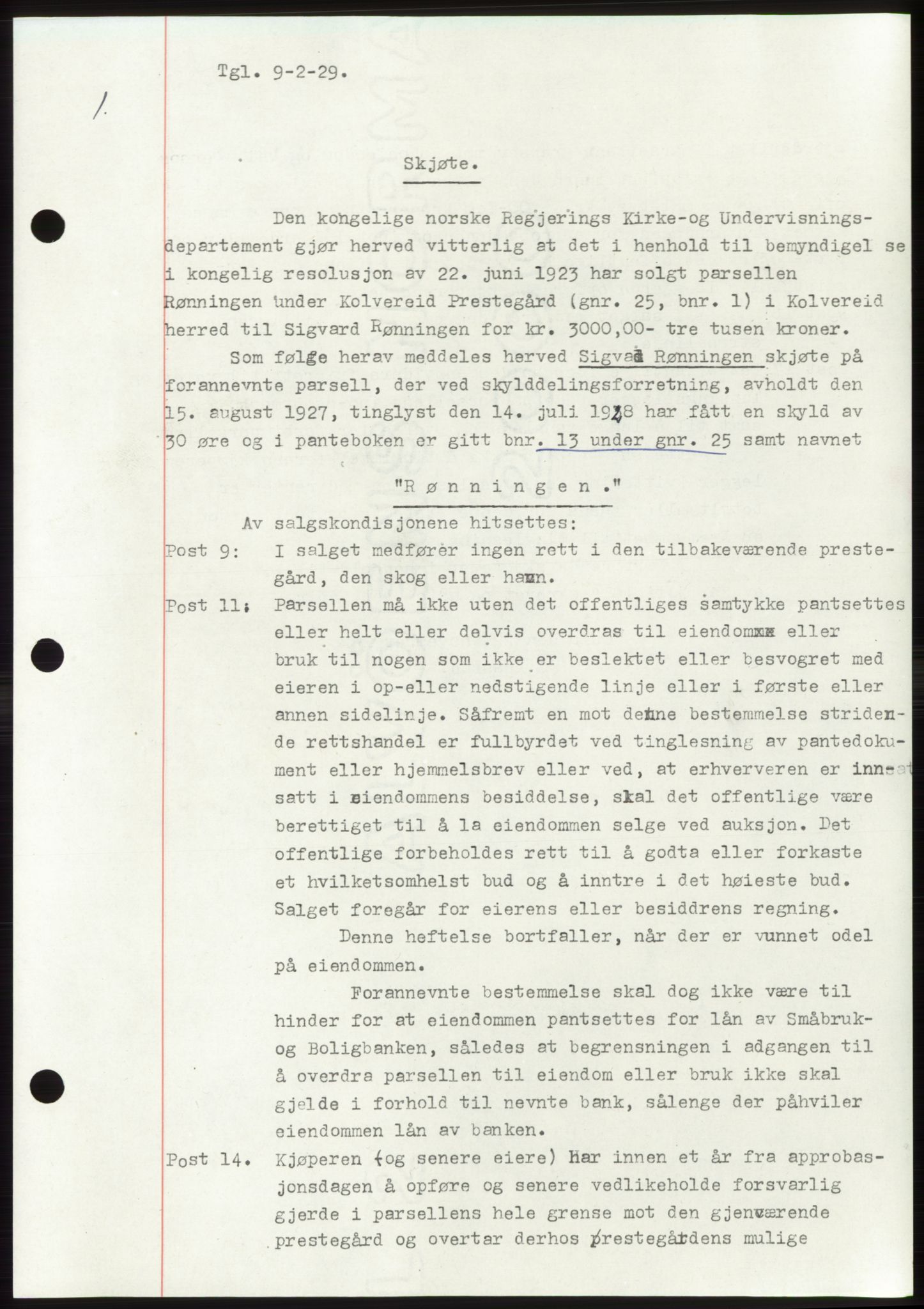 Namdal sorenskriveri, SAT/A-4133/1/2/2C: Pantebok nr. -, 1926-1930, Tingl.dato: 09.02.1929