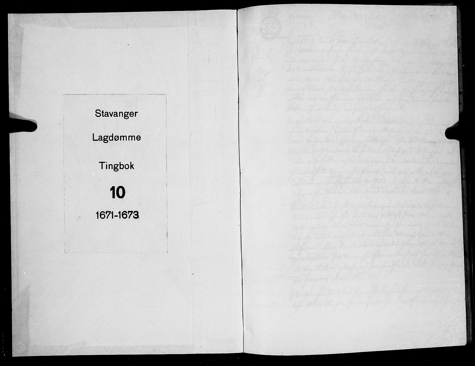 Stavanger lagting, AV/SAST-A-101420/Oa/L0010: Tingbok, 1671-1673