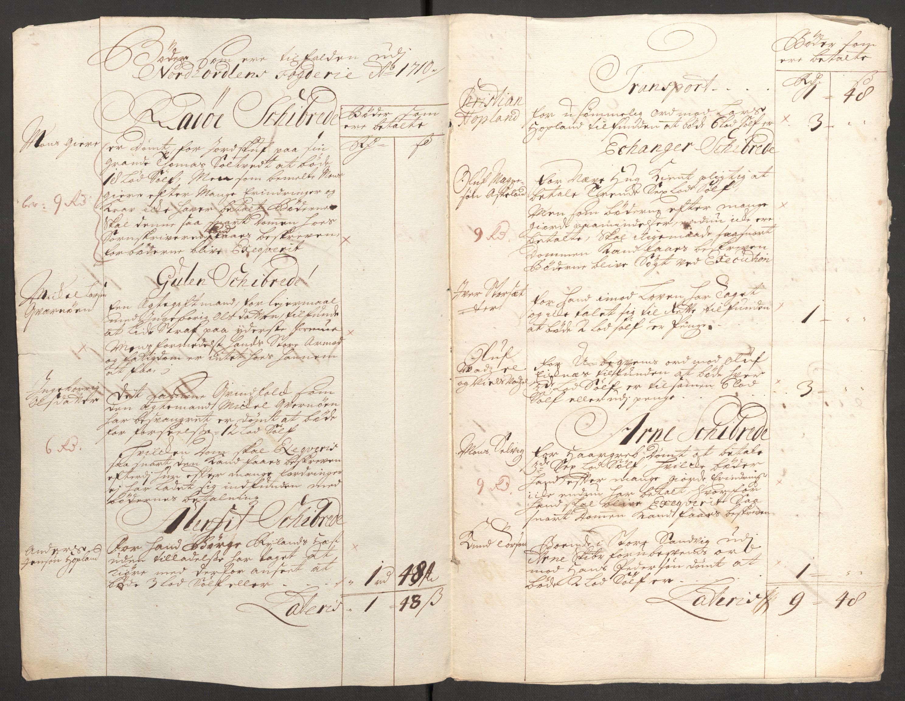 Rentekammeret inntil 1814, Reviderte regnskaper, Fogderegnskap, AV/RA-EA-4092/R51/L3191: Fogderegnskap Nordhordland og Voss, 1710, s. 50