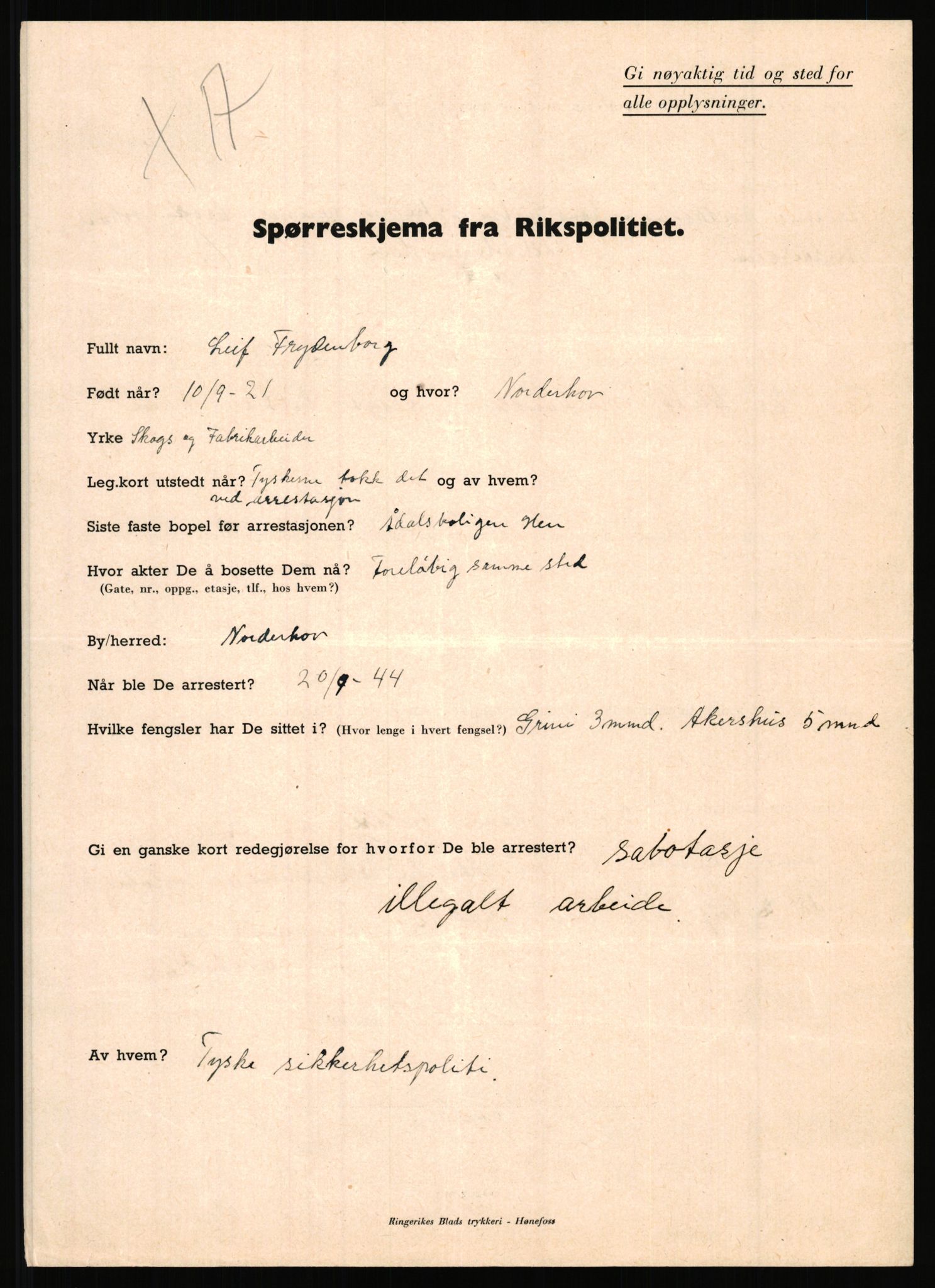 Rikspolitisjefen, AV/RA-S-1560/L/L0004: Eriksen, Alf - Geving, Øivind, 1940-1945, s. 909