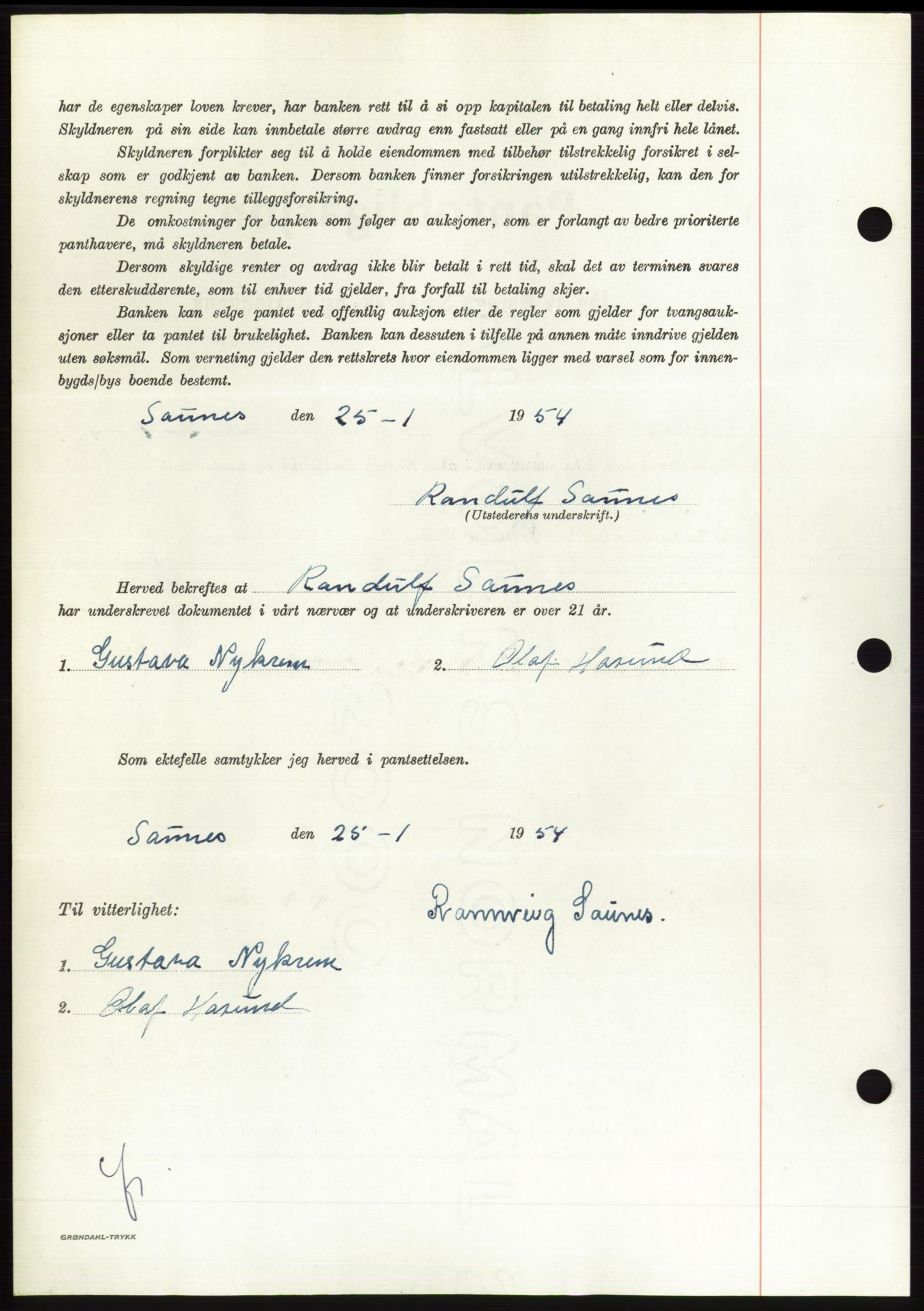 Søre Sunnmøre sorenskriveri, AV/SAT-A-4122/1/2/2C/L0124: Pantebok nr. 12B, 1953-1954, Dagboknr: 368/1954