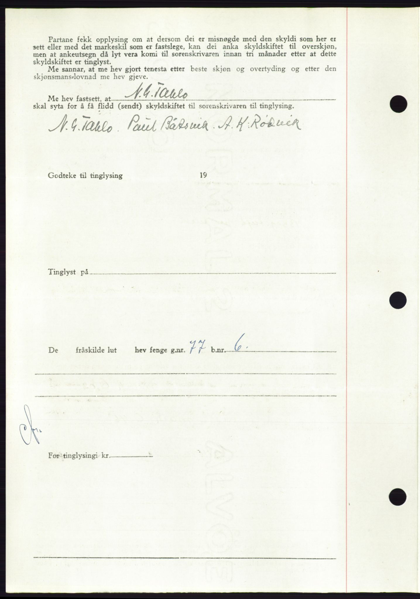 Søre Sunnmøre sorenskriveri, AV/SAT-A-4122/1/2/2C/L0085: Pantebok nr. 11A, 1949-1949, Dagboknr: 2142/1949