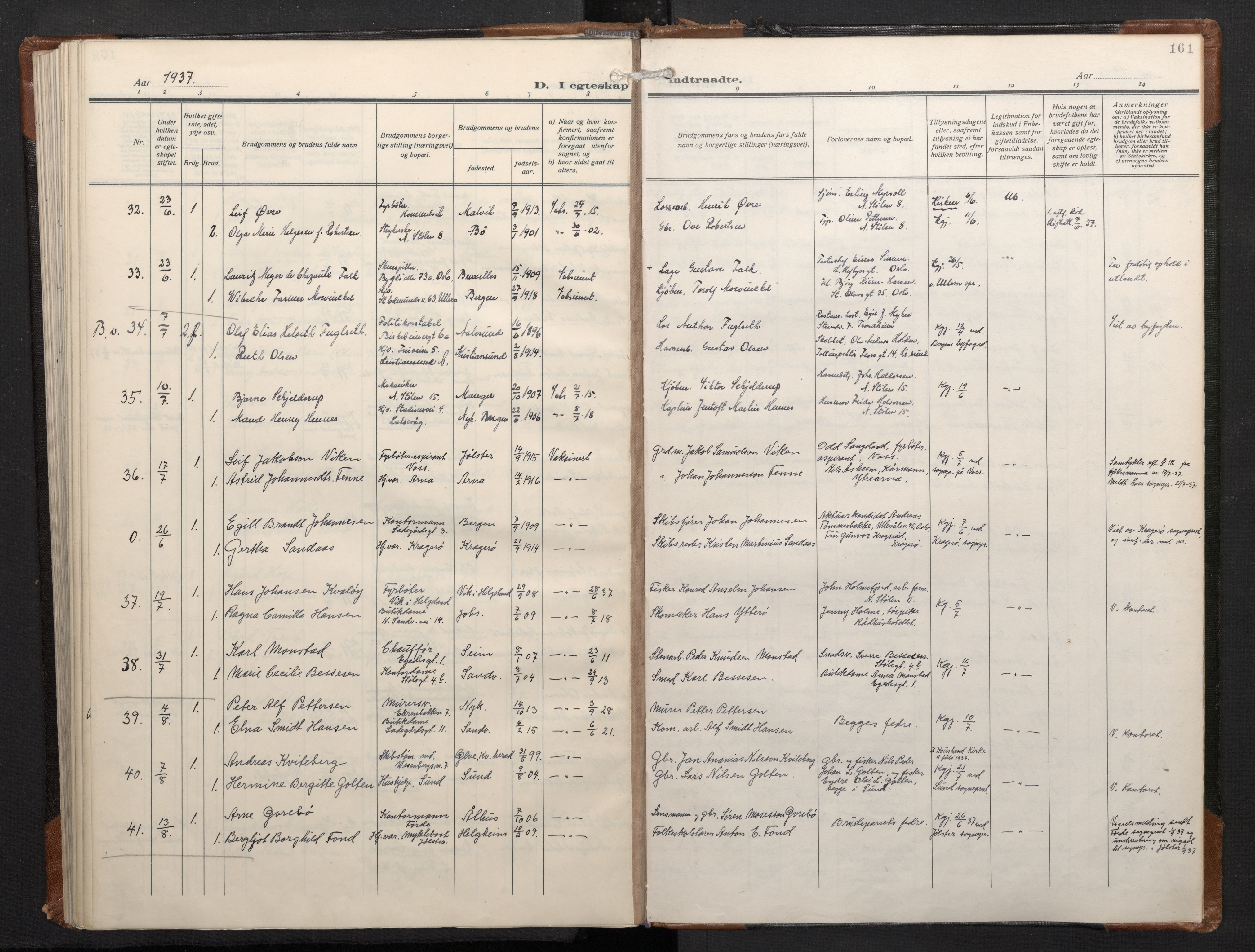 Mariakirken Sokneprestembete, AV/SAB-A-76901/H/Haa/L0016: Ministerialbok nr. C 4, 1927-1938, s. 160b-161a