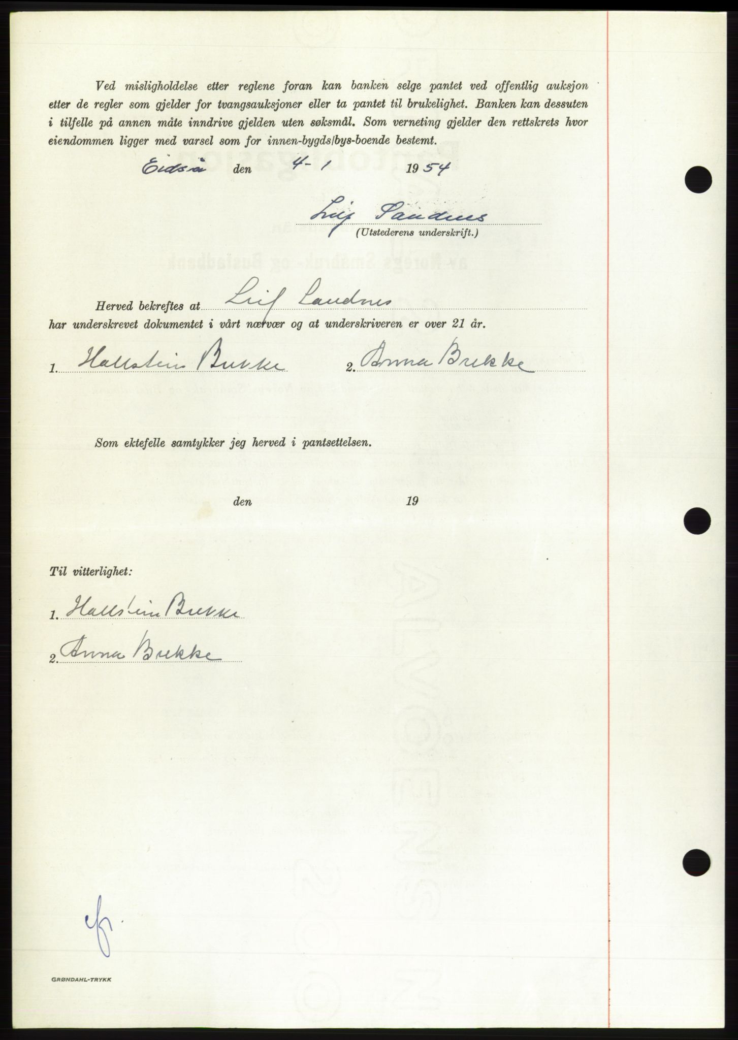 Søre Sunnmøre sorenskriveri, AV/SAT-A-4122/1/2/2C/L0124: Pantebok nr. 12B, 1953-1954, Dagboknr: 81/1954
