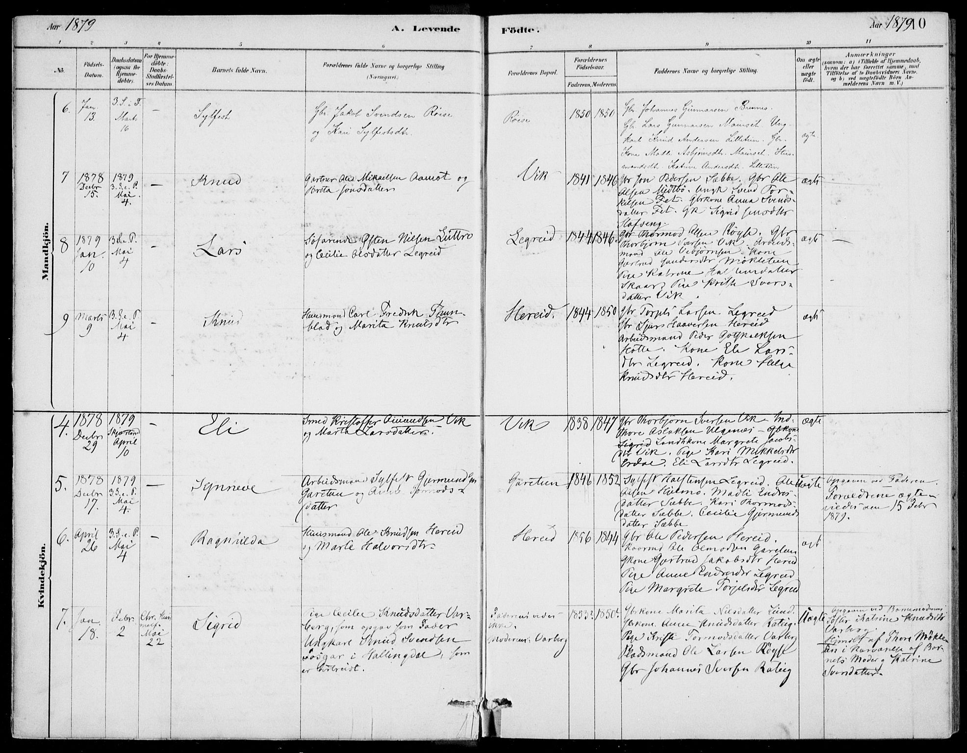 Ulvik sokneprestembete, AV/SAB-A-78801/H/Haa: Ministerialbok nr. D  1, 1878-1903, s. 10