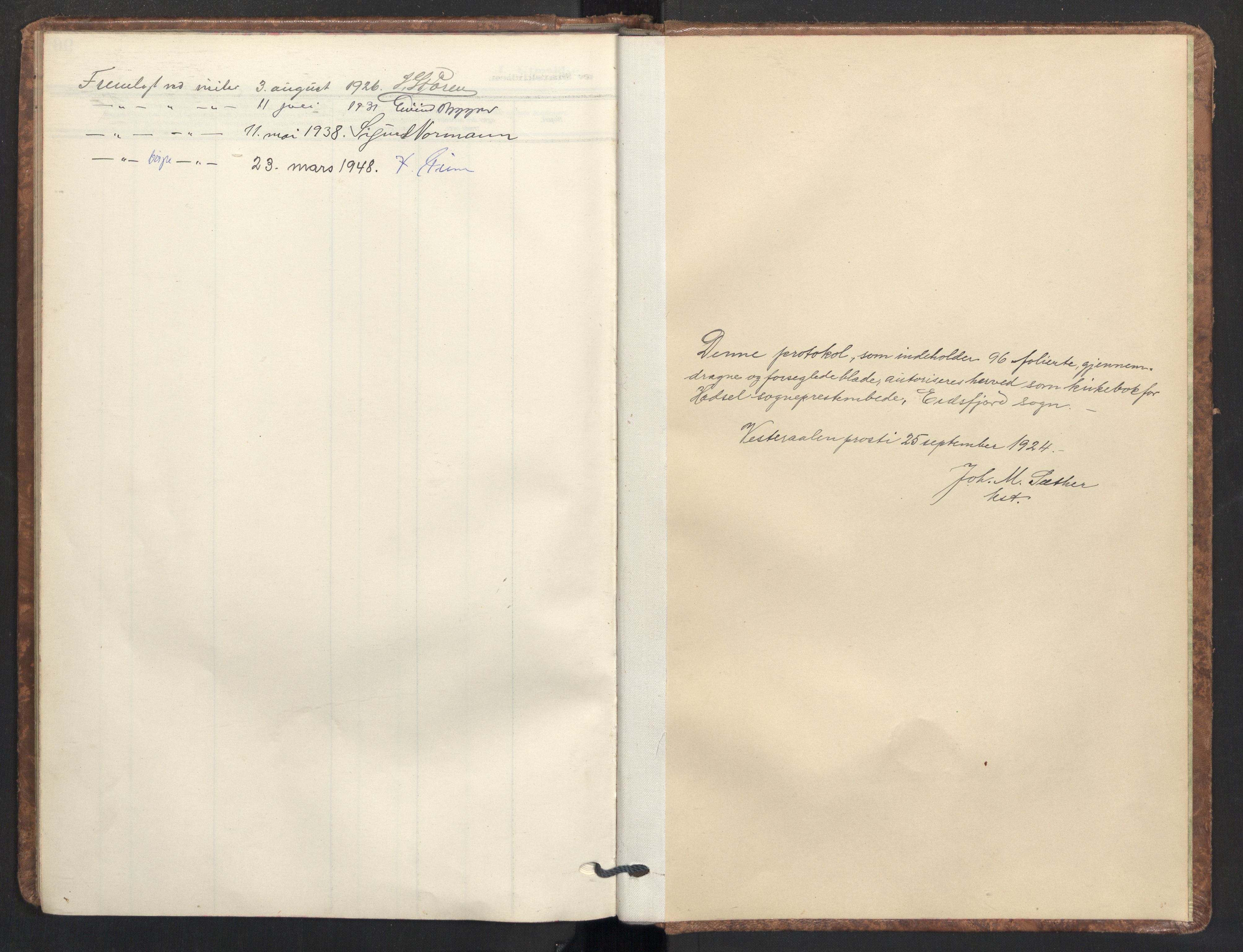 Ministerialprotokoller, klokkerbøker og fødselsregistre - Nordland, SAT/A-1459/890/L1289: Ministerialbok nr. 890A04, 1925-1939