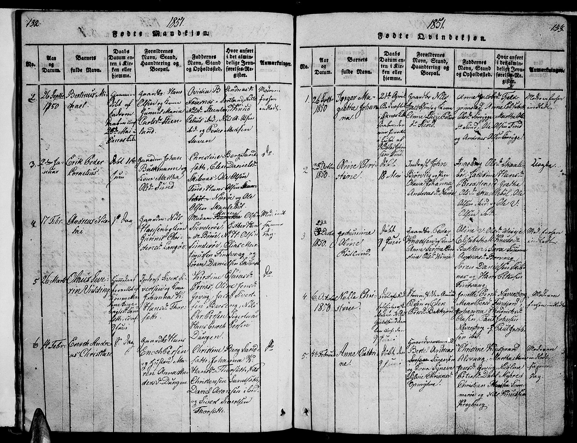 Ministerialprotokoller, klokkerbøker og fødselsregistre - Nordland, AV/SAT-A-1459/893/L1346: Klokkerbok nr. 893C01, 1820-1858, s. 132-133