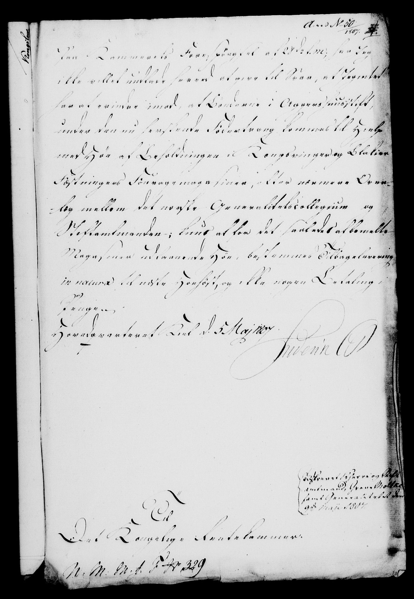 Rentekammeret, Kammerkanselliet, RA/EA-3111/G/Gf/Gfa/L0089: Norsk relasjons- og resolusjonsprotokoll (merket RK 52.89), 1807, s. 343