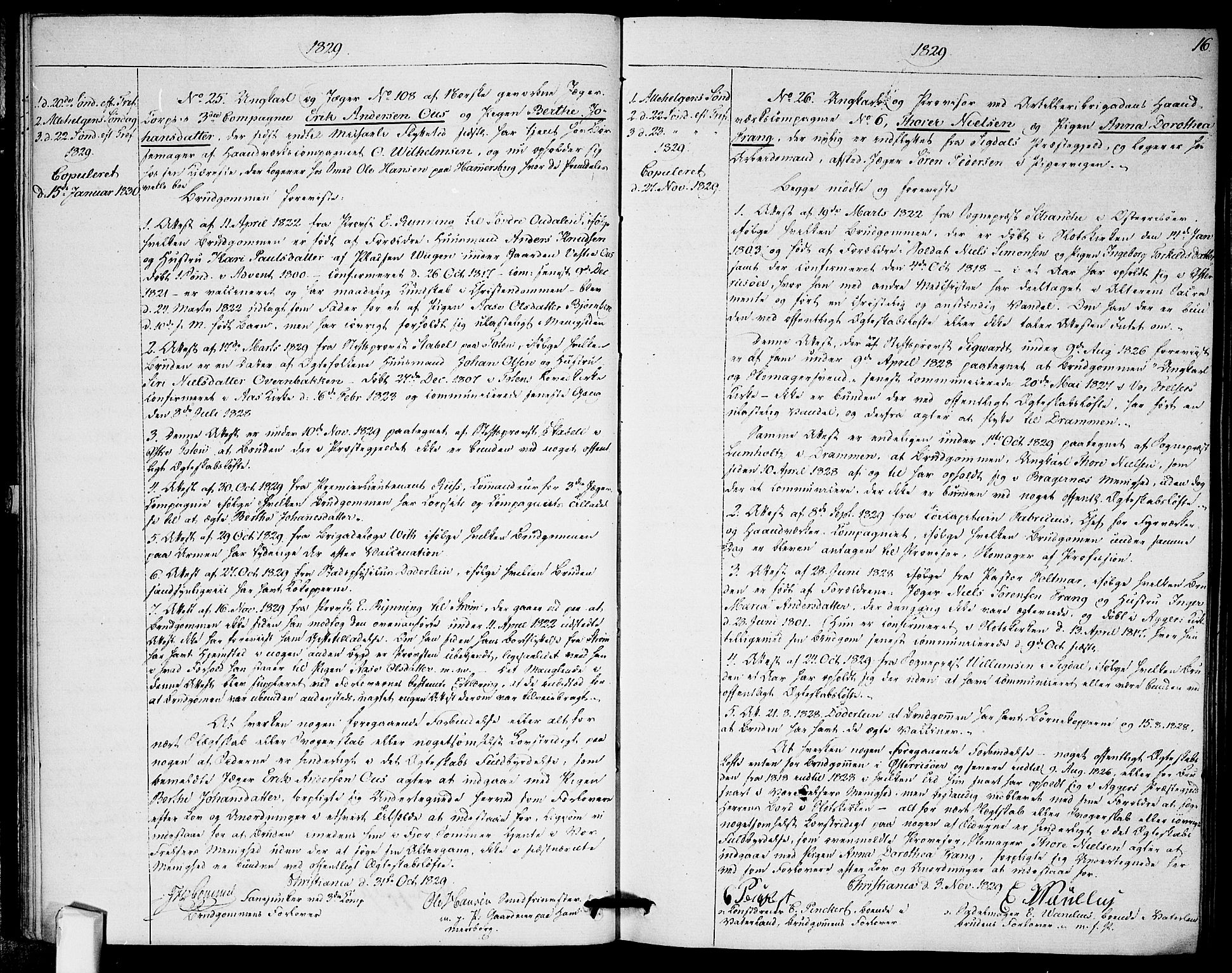 Garnisonsmenigheten Kirkebøker, AV/SAO-A-10846/H/Ha/L0002: Lysningsprotokoll nr. I 2, 1829-1835, s. 16