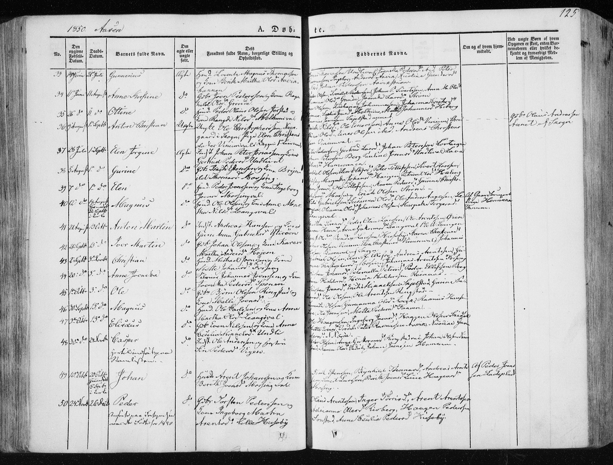 Ministerialprotokoller, klokkerbøker og fødselsregistre - Nord-Trøndelag, AV/SAT-A-1458/713/L0115: Ministerialbok nr. 713A06, 1838-1851, s. 125