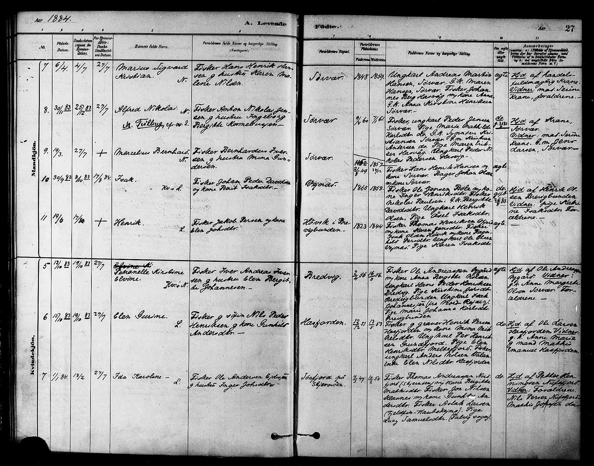 Loppa sokneprestkontor, SATØ/S-1339/H/Ha/L0007kirke: Ministerialbok nr. 7, 1879-1889, s. 27