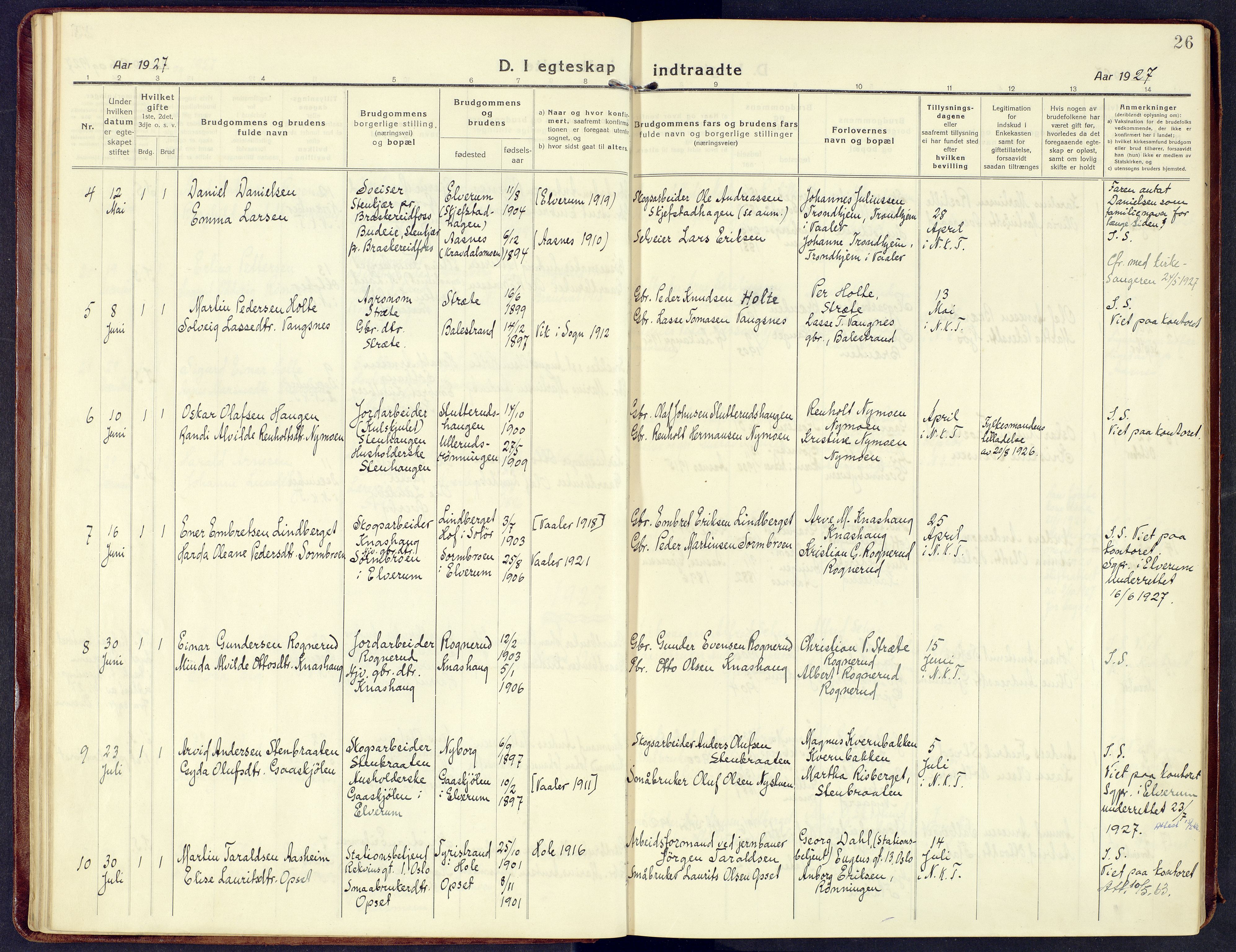 Våler prestekontor, Hedmark, AV/SAH-PREST-040/H/Ha/Haa/L0011: Ministerialbok nr. 11, 1919-1933, s. 26