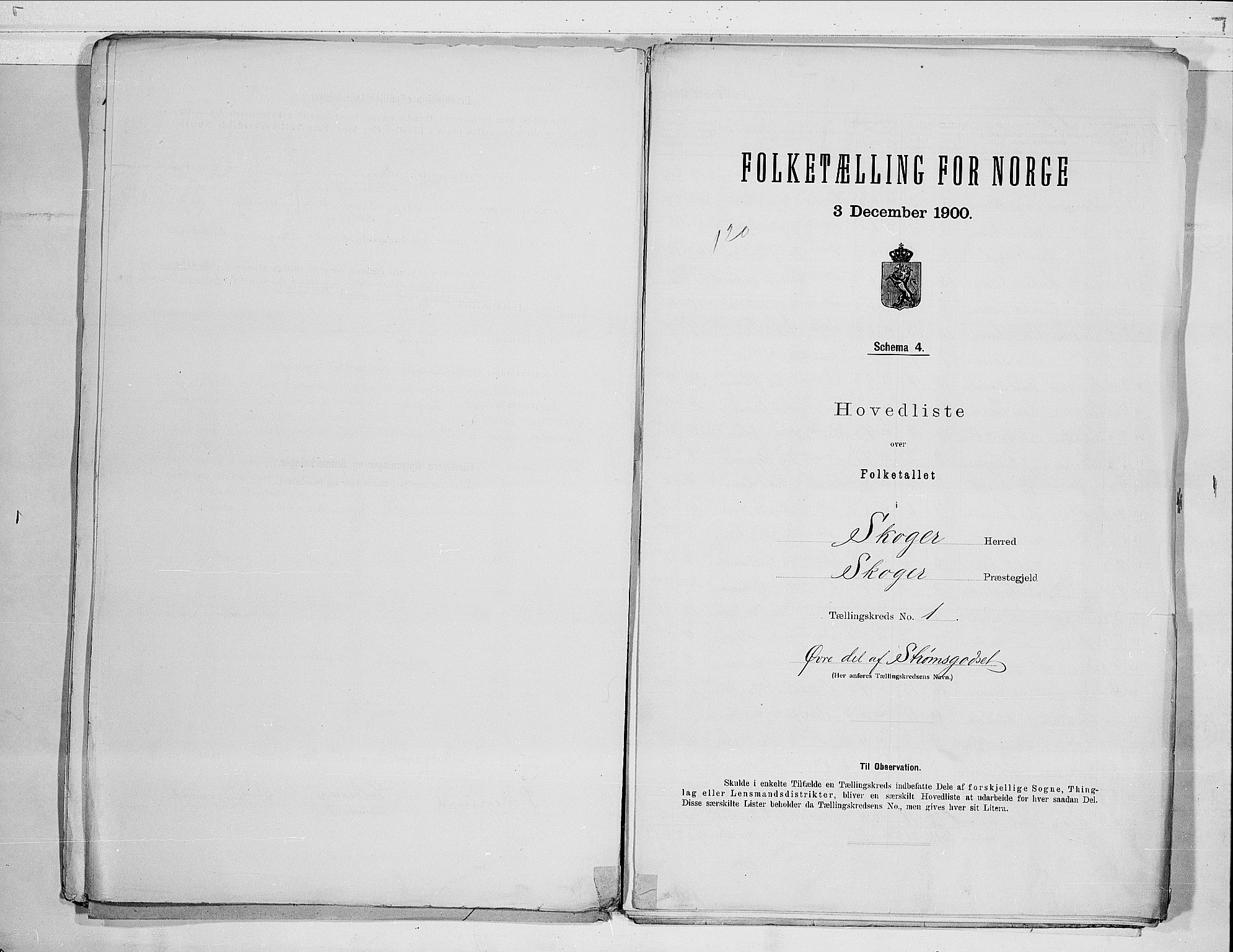 RA, Folketelling 1900 for 0712 Skoger herred, 1900, s. 4