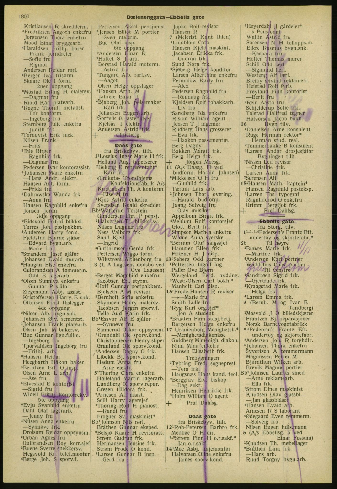 Kristiania/Oslo adressebok, PUBL/-, 1952, s. 1800