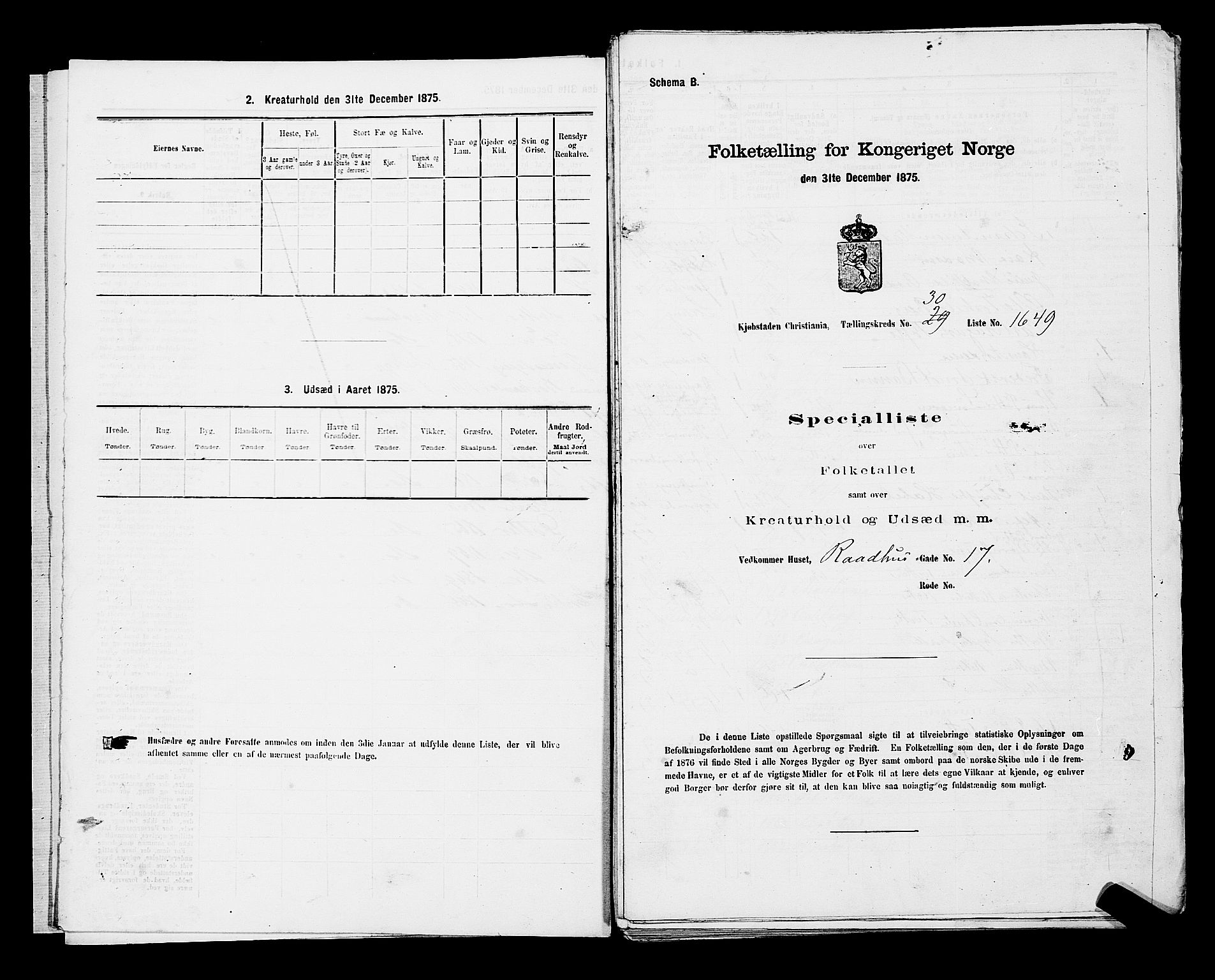 RA, Folketelling 1875 for 0301 Kristiania kjøpstad, 1875, s. 4779