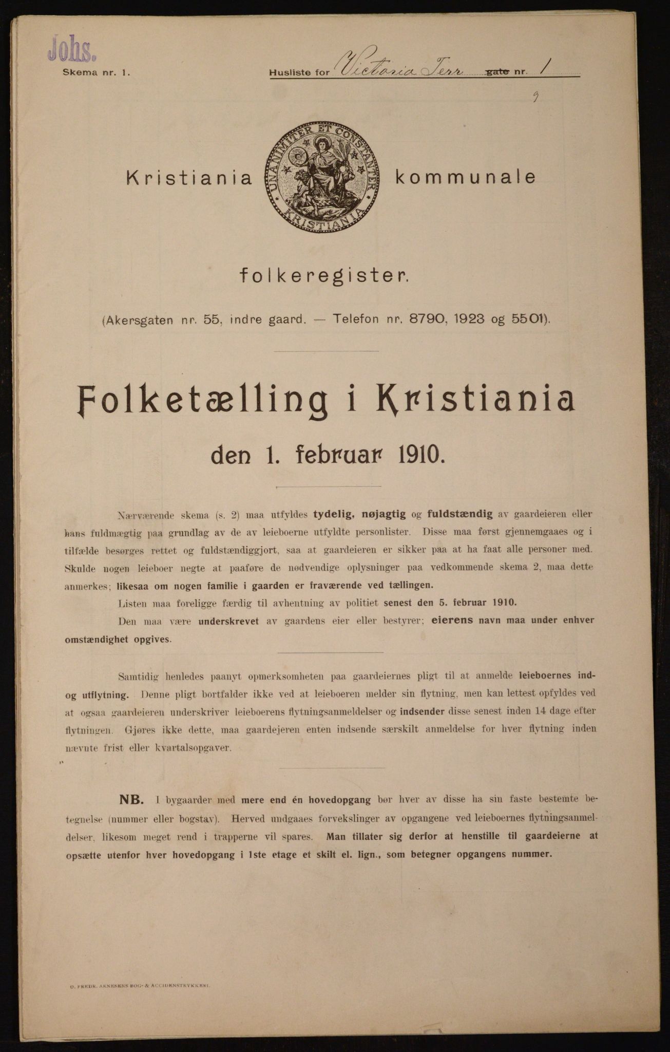 OBA, Kommunal folketelling 1.2.1910 for Kristiania, 1910, s. 117087