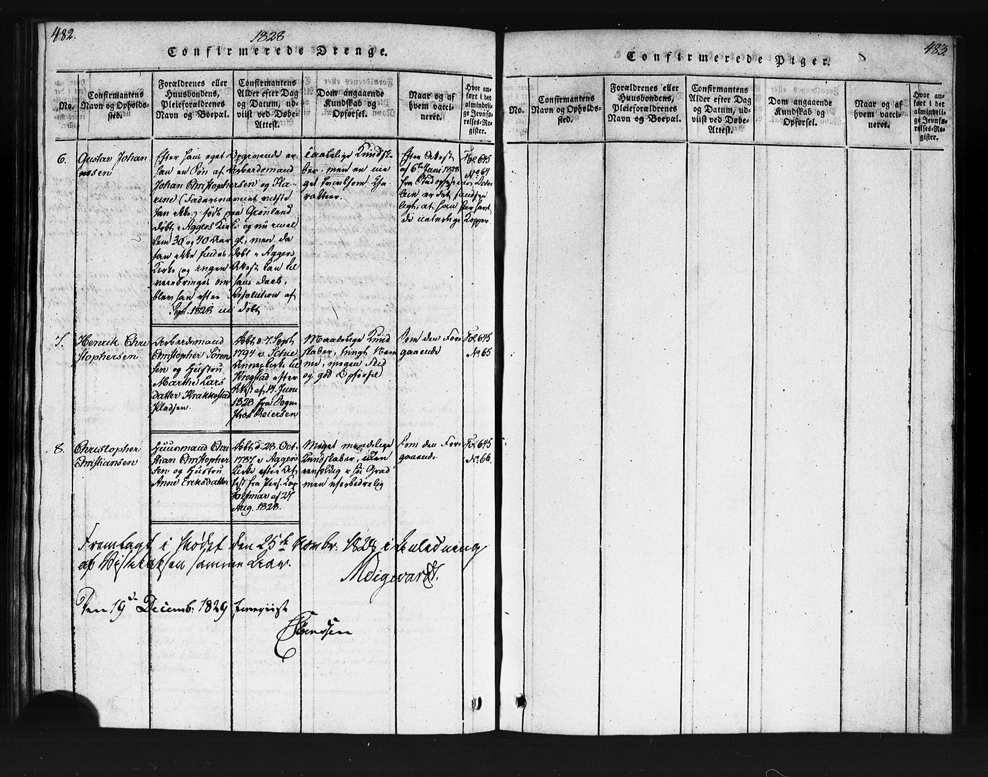 Kristiania tukthusprest Kirkebøker, AV/SAO-A-10881/F/Fa/L0002: Ministerialbok nr. 2, 1817-1830, s. 482-483