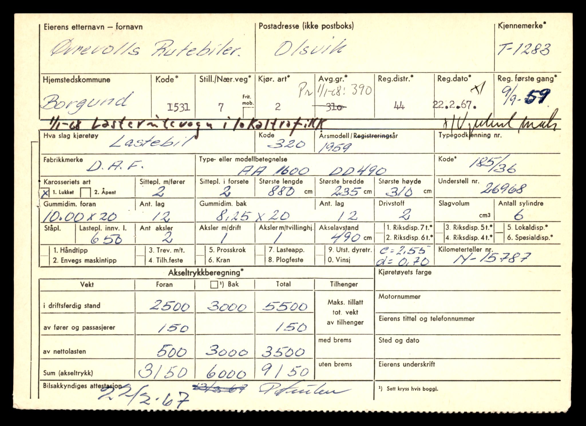 Møre og Romsdal vegkontor - Ålesund trafikkstasjon, AV/SAT-A-4099/F/Fe/L0011: Registreringskort for kjøretøy T 1170 - T 1289, 1927-1998, s. 2364