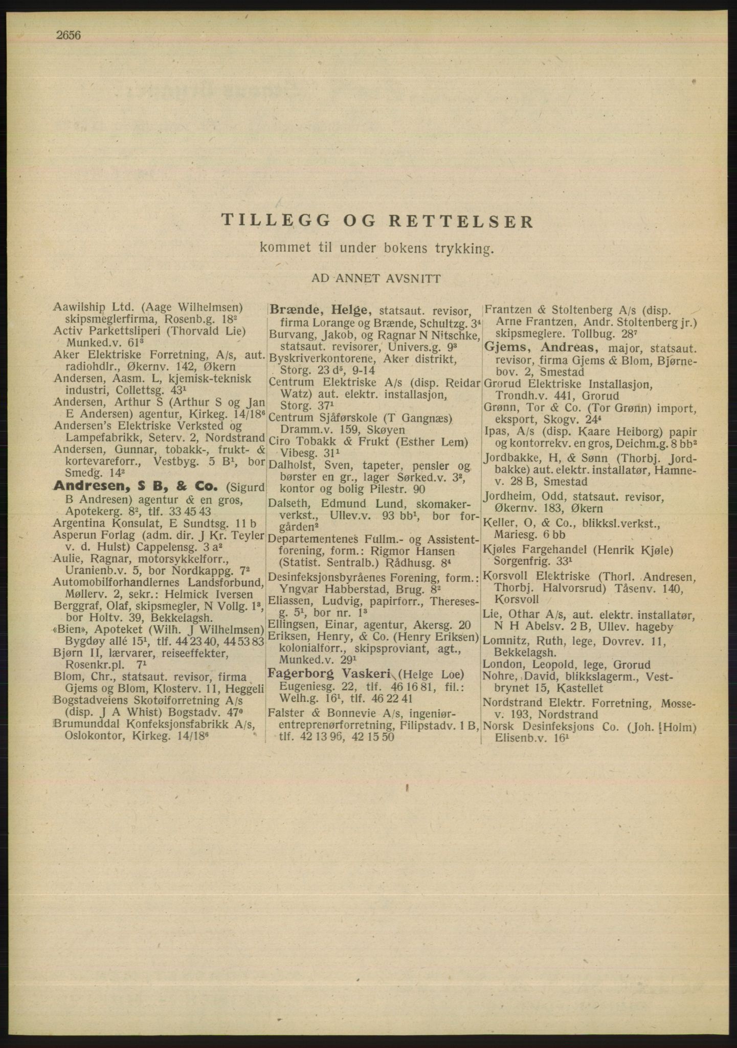 Kristiania/Oslo adressebok, PUBL/-, 1948, s. 2656