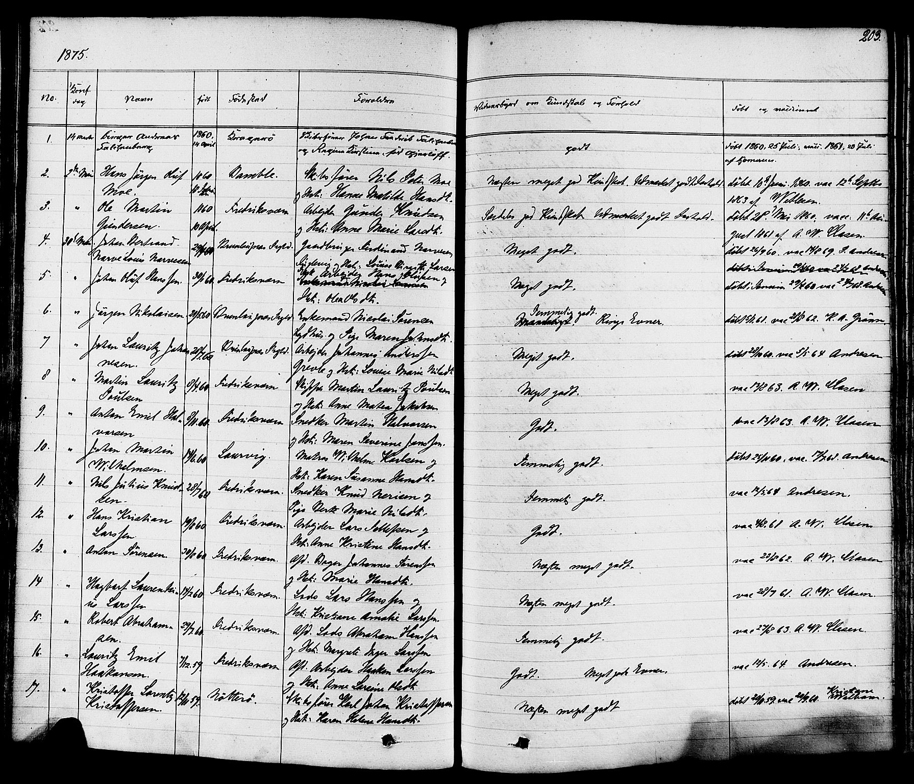 Stavern kirkebøker, AV/SAKO-A-318/F/Fa/L0007: Ministerialbok nr. 7, 1840-1877, s. 203