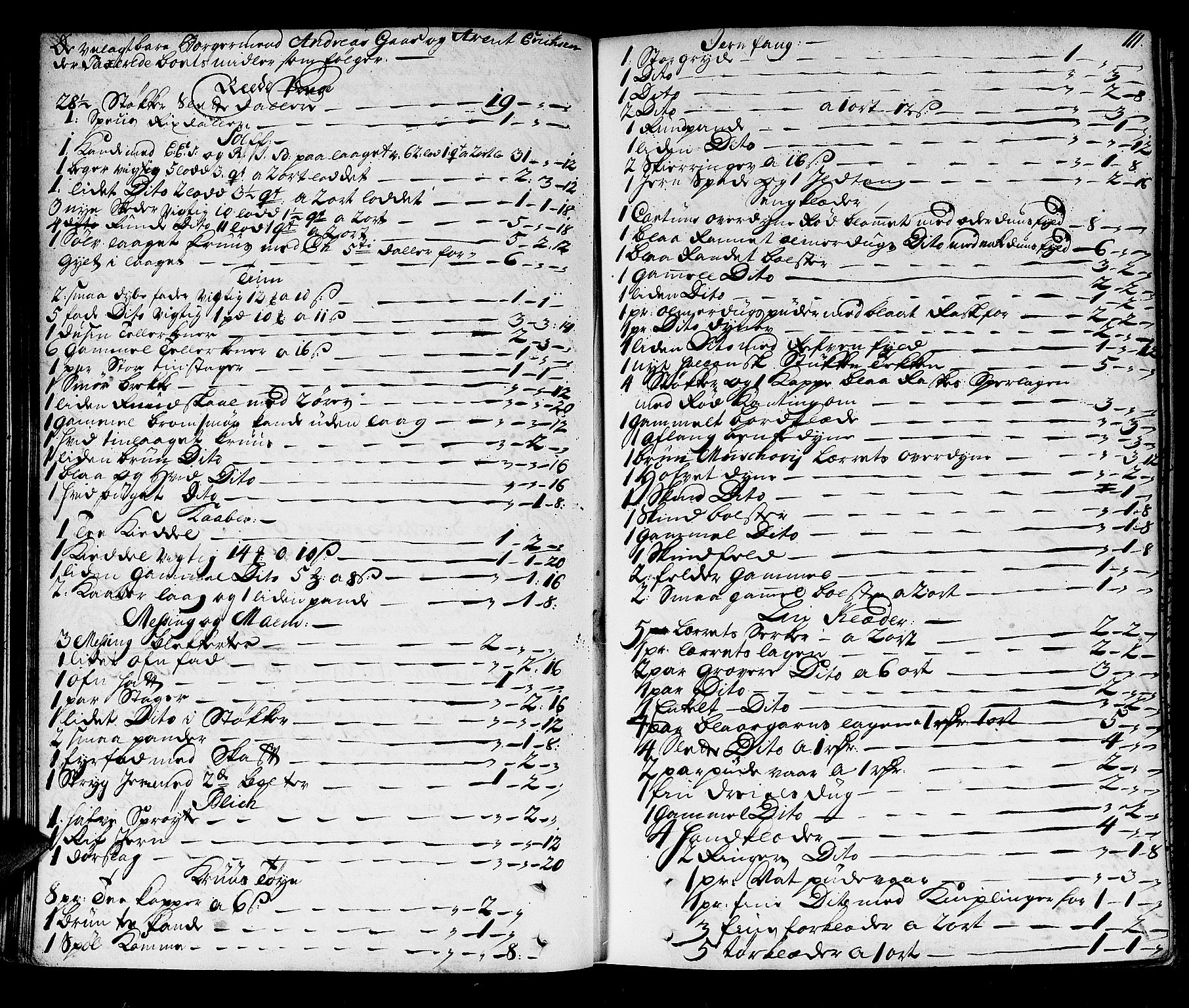 Trondheim byfogd, AV/SAT-A-0003/1/3/3A/L0009: Skifteprotokoll - gml.nr.9. (m/ register), 1722-1728, s. 110b-111a