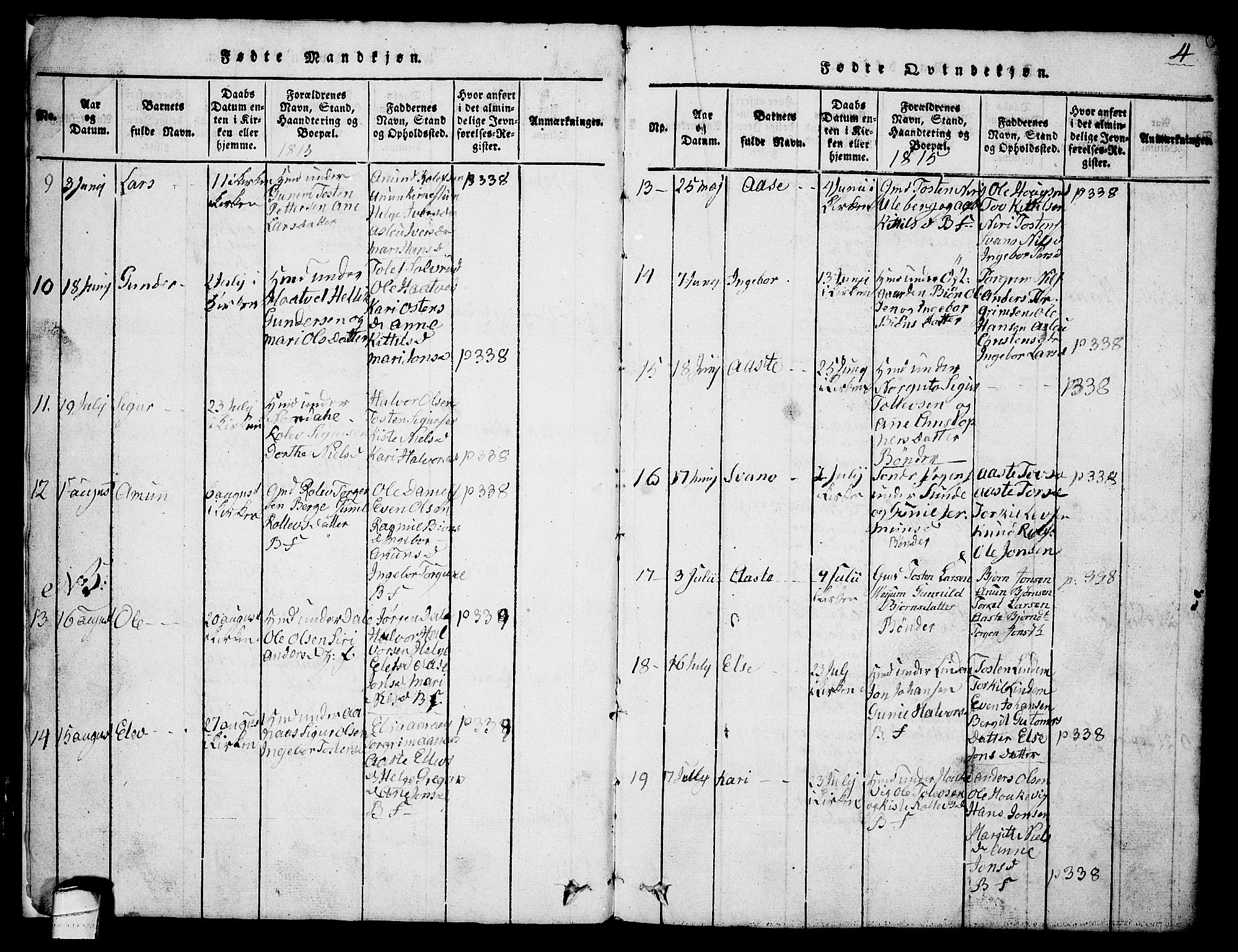 Sauherad kirkebøker, AV/SAKO-A-298/G/Ga/L0001: Klokkerbok nr. I 1, 1815-1827, s. 4