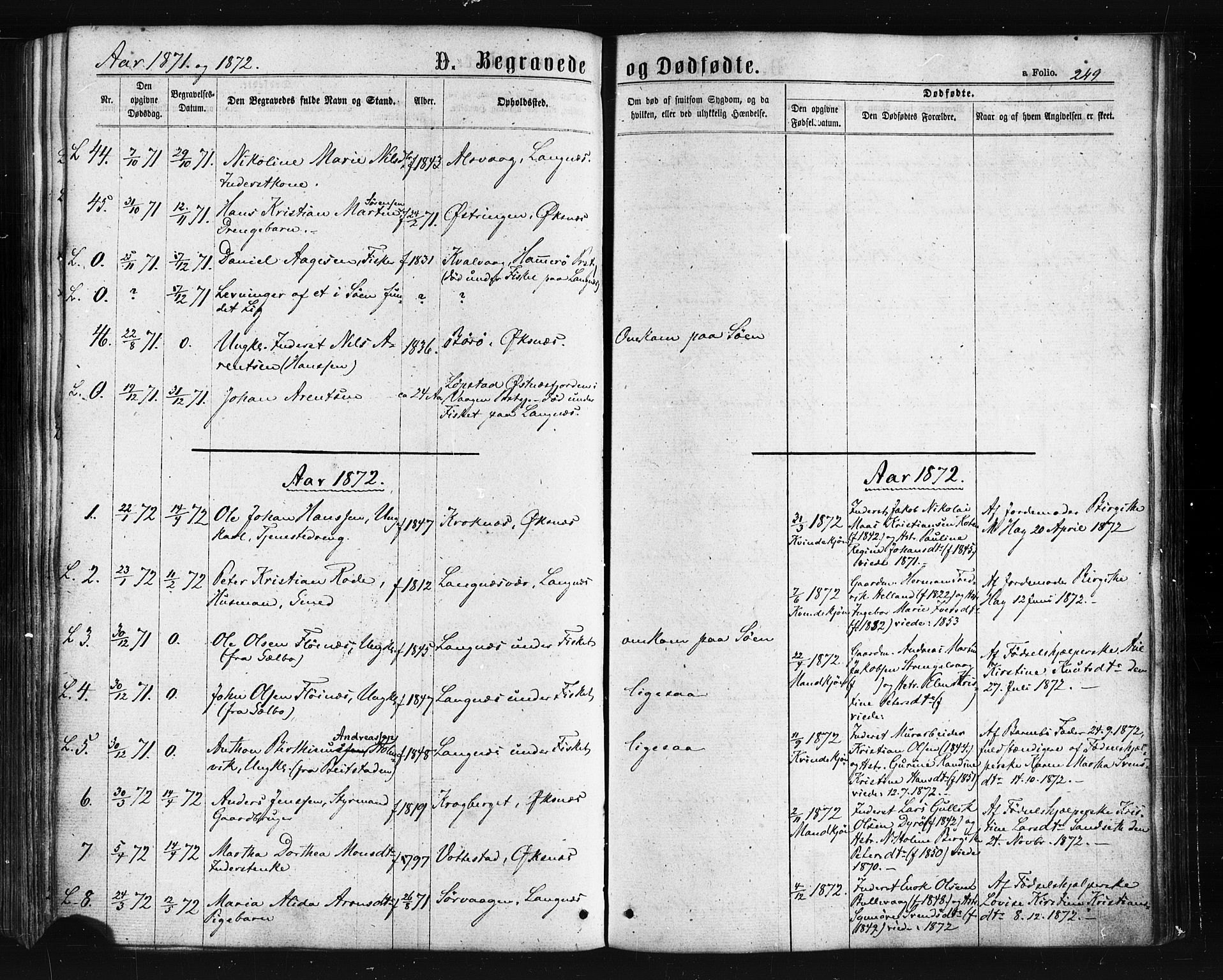 Ministerialprotokoller, klokkerbøker og fødselsregistre - Nordland, AV/SAT-A-1459/893/L1334: Ministerialbok nr. 893A07, 1867-1877, s. 249