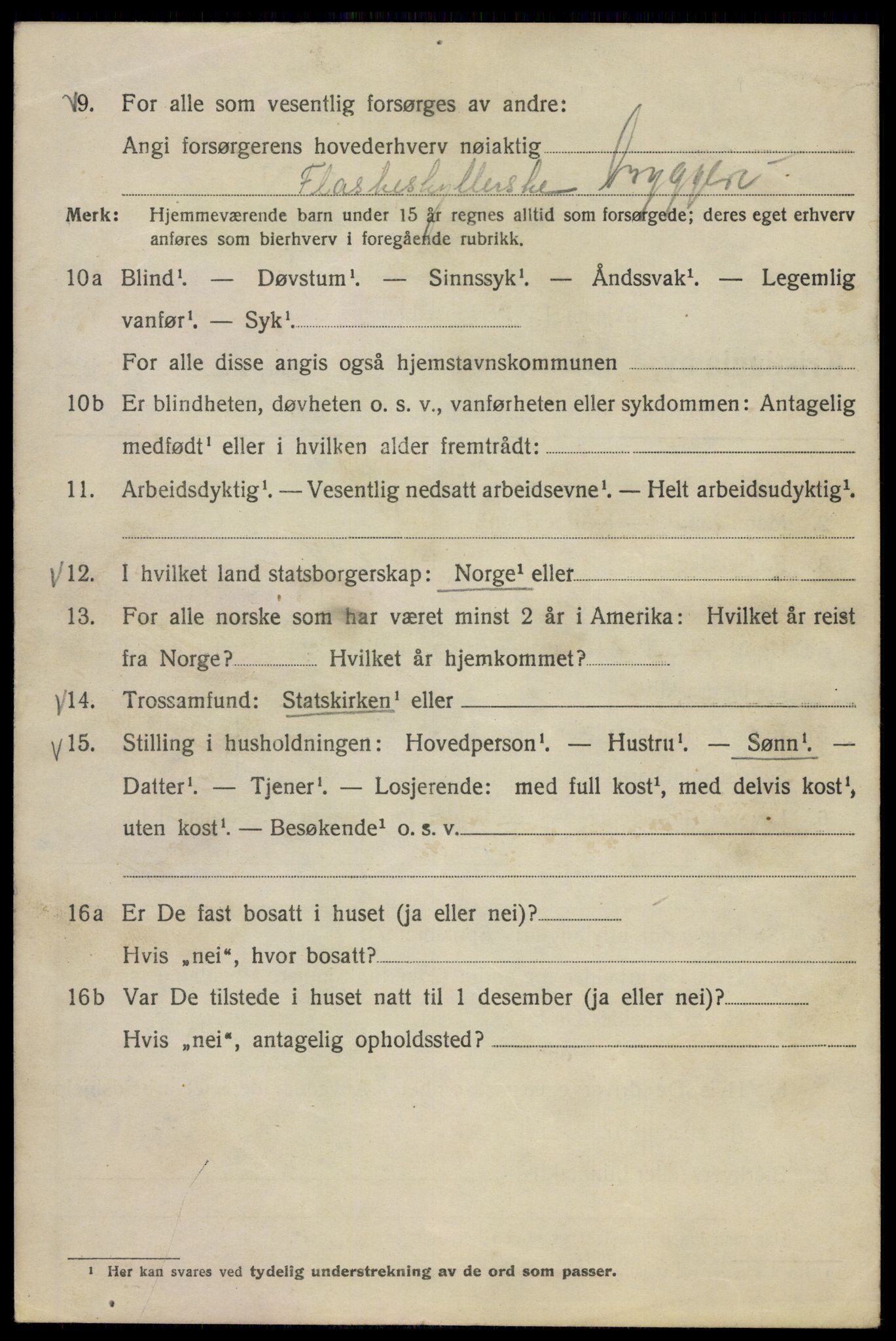 SAO, Folketelling 1920 for 0301 Kristiania kjøpstad, 1920, s. 299058