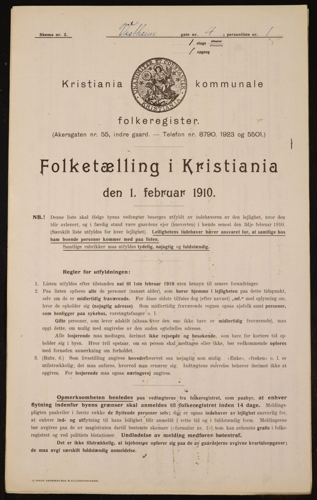 OBA, Kommunal folketelling 1.2.1910 for Kristiania, 1910, s. 116074