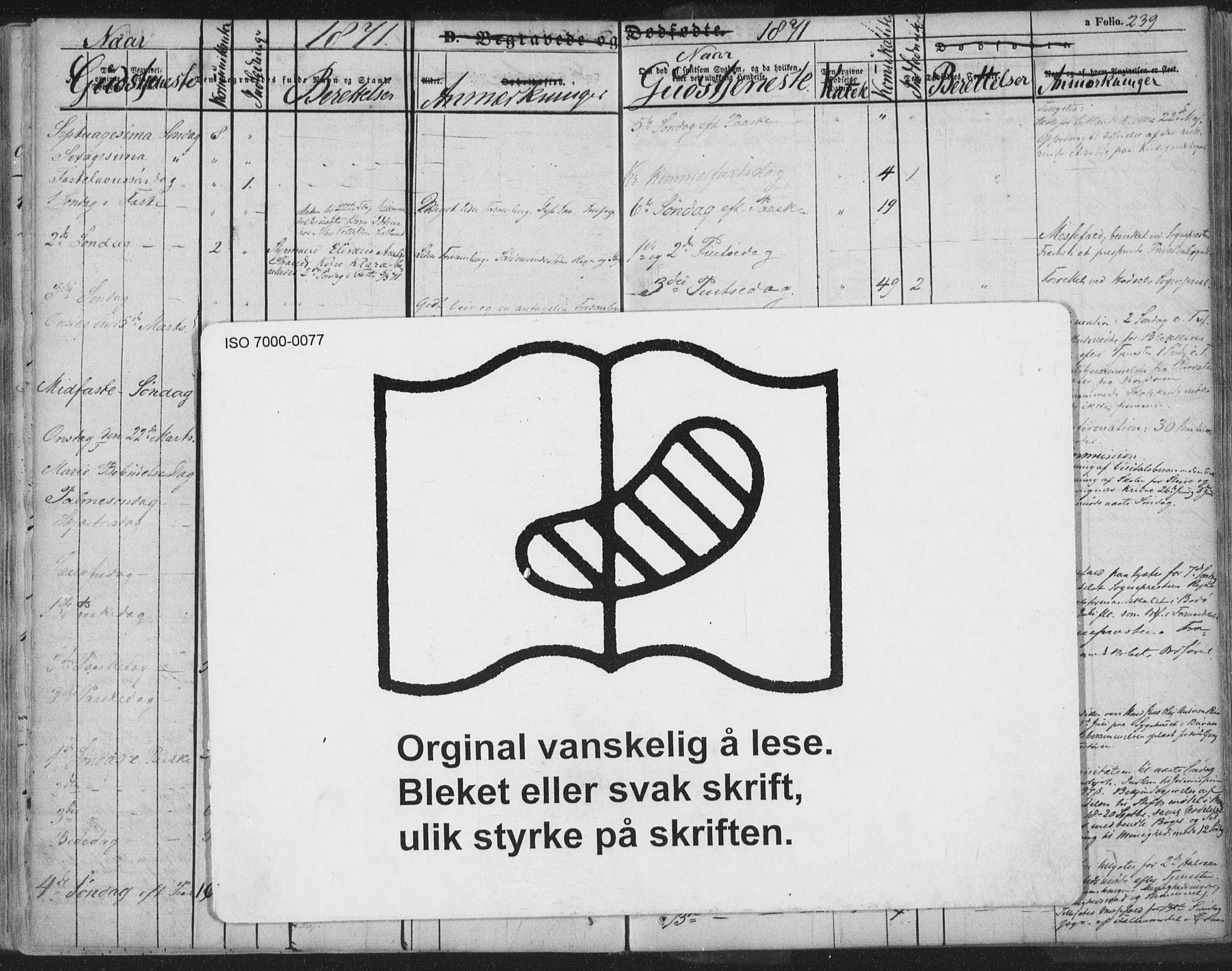 Ministerialprotokoller, klokkerbøker og fødselsregistre - Nordland, AV/SAT-A-1459/895/L1369: Ministerialbok nr. 895A04, 1852-1872, s. 239