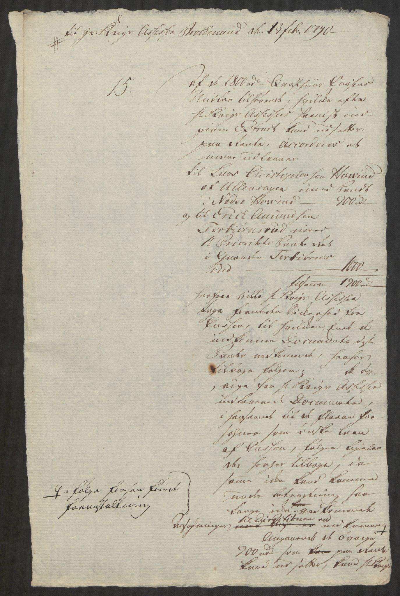 Forsvaret, Den norske kvesthuskasse/krigshospitalkasse, AV/RA-RAFA-1887/F/Fa/L0008: Konsepter, 1790-1793, s. 35
