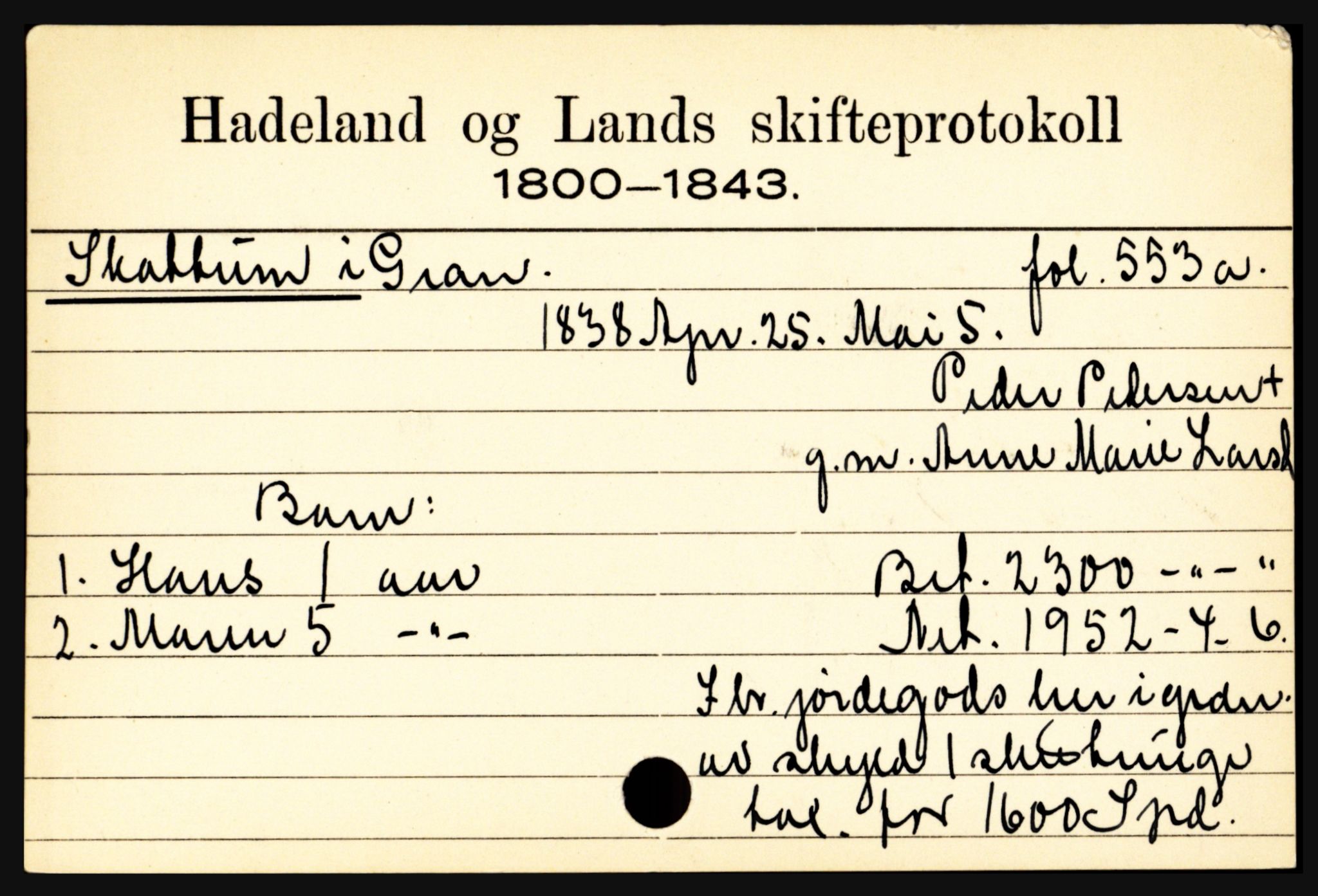 Hadeland og Land tingrett, SAH/TING-010/J, 1659-1900, s. 6643