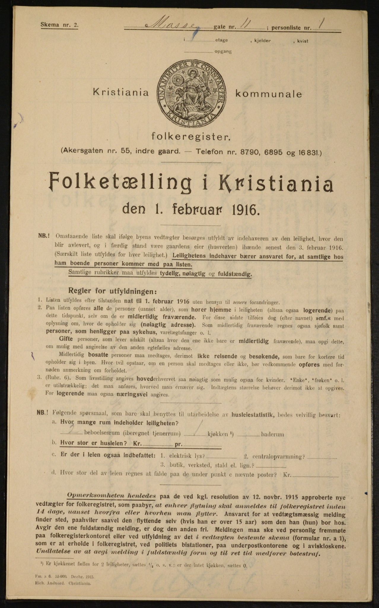 OBA, Kommunal folketelling 1.2.1916 for Kristiania, 1916, s. 67551