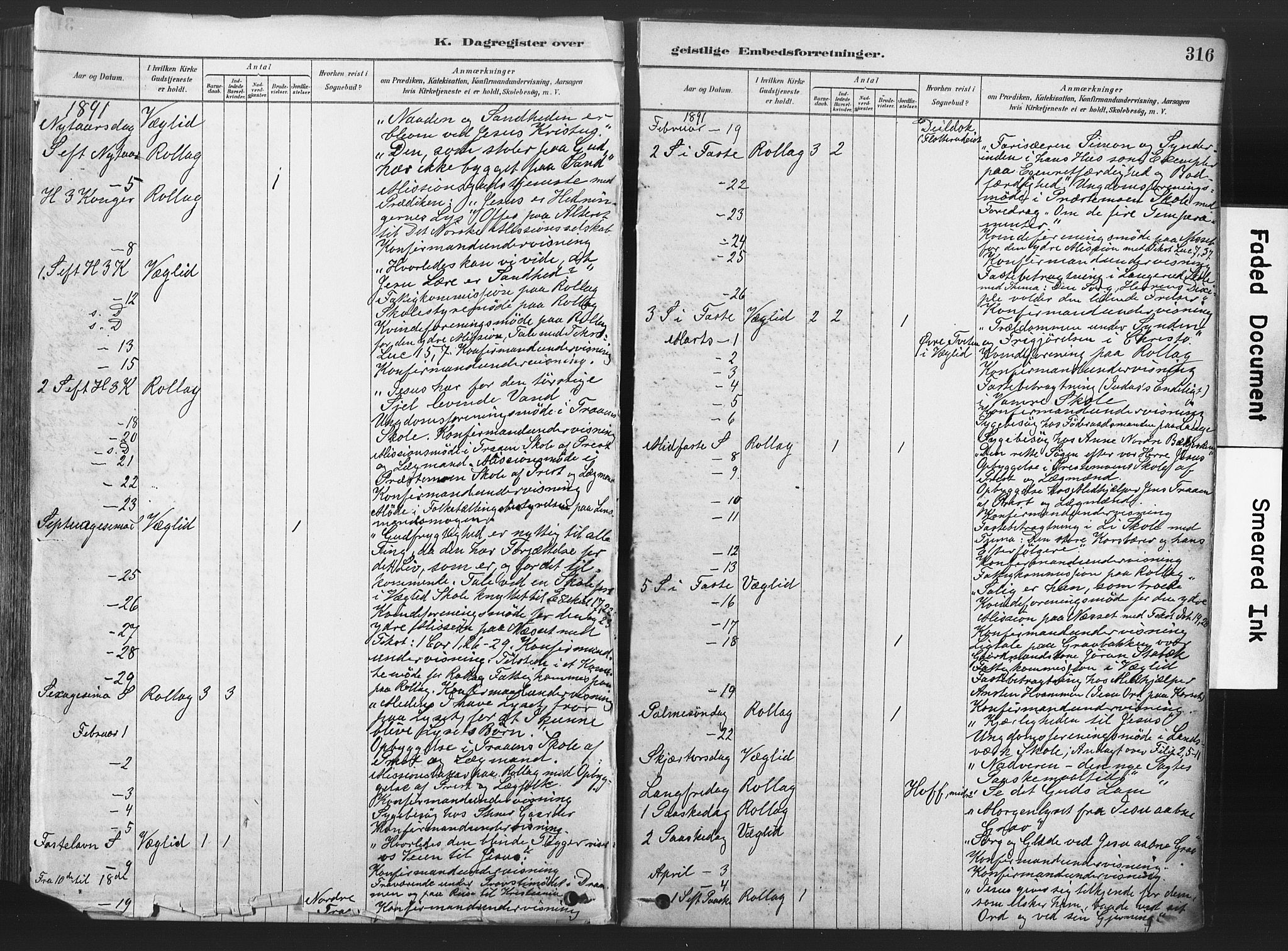 Rollag kirkebøker, AV/SAKO-A-240/F/Fa/L0011: Ministerialbok nr. I 11, 1878-1902, s. 316