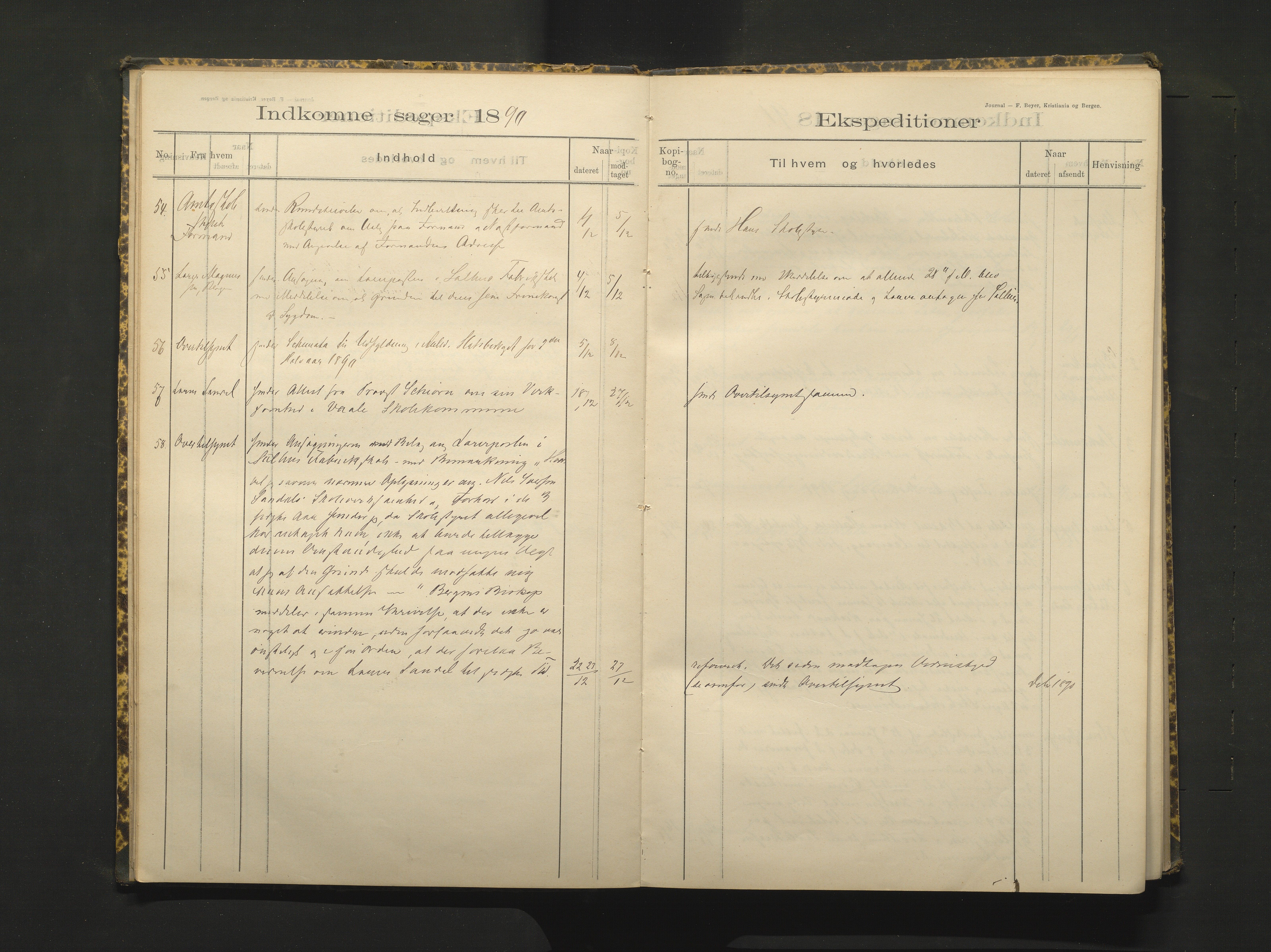 Hamre kommune. Skulestyret, IKAH/1254-211/C/Ca/L0002: Postjournal for Hamre skulestyre, 1890-1901