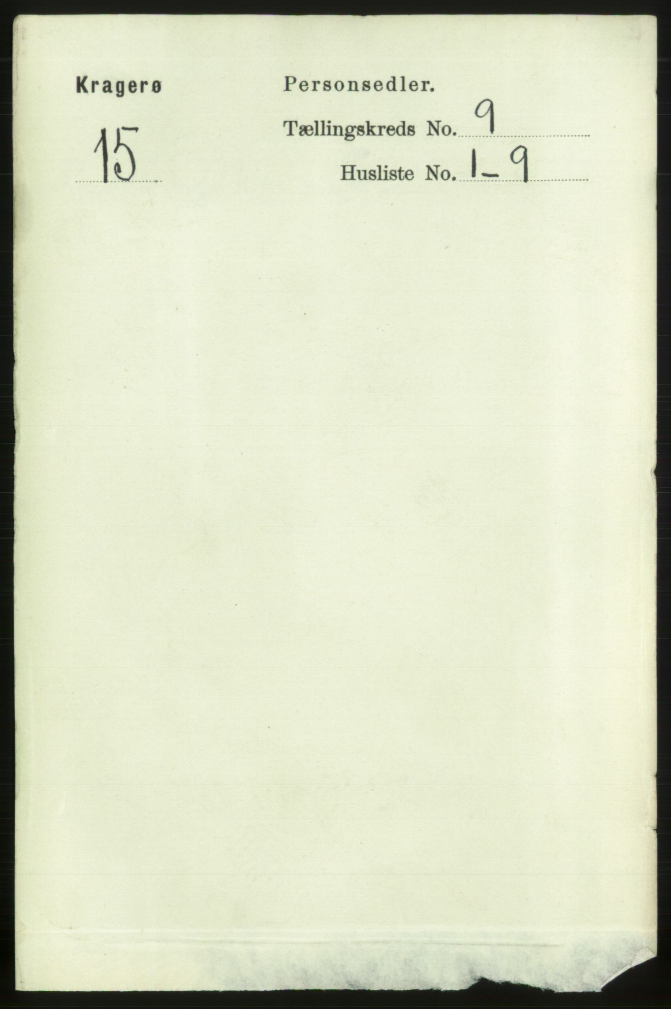 RA, Folketelling 1891 for 0801 Kragerø kjøpstad, 1891, s. 3657