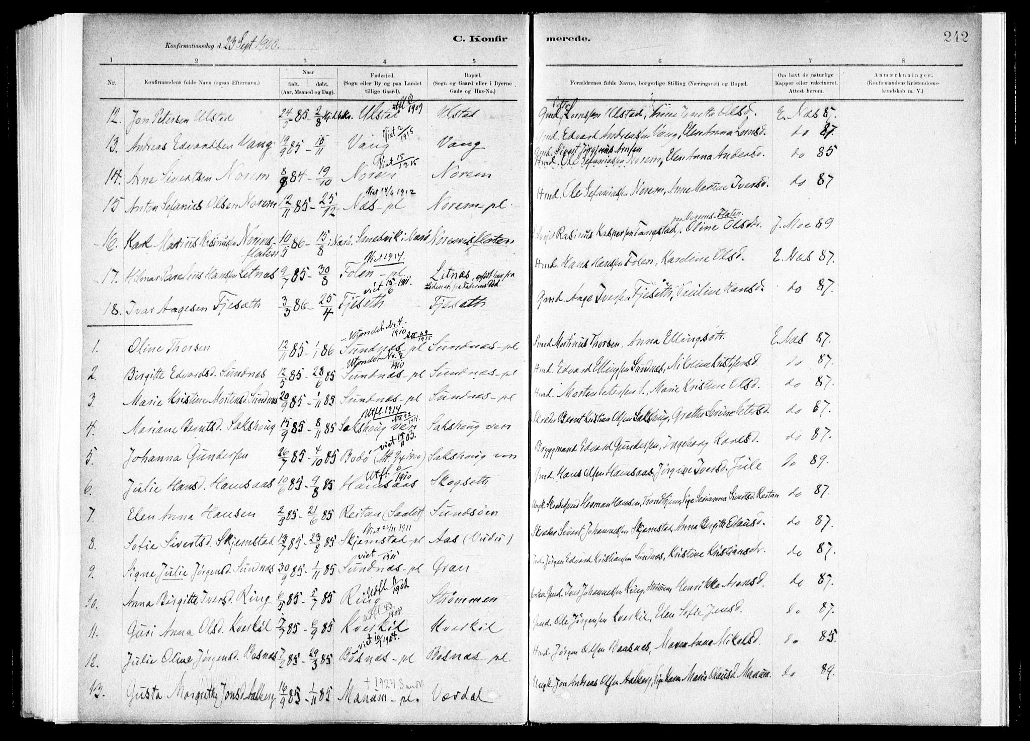 Ministerialprotokoller, klokkerbøker og fødselsregistre - Nord-Trøndelag, SAT/A-1458/730/L0285: Ministerialbok nr. 730A10, 1879-1914, s. 242